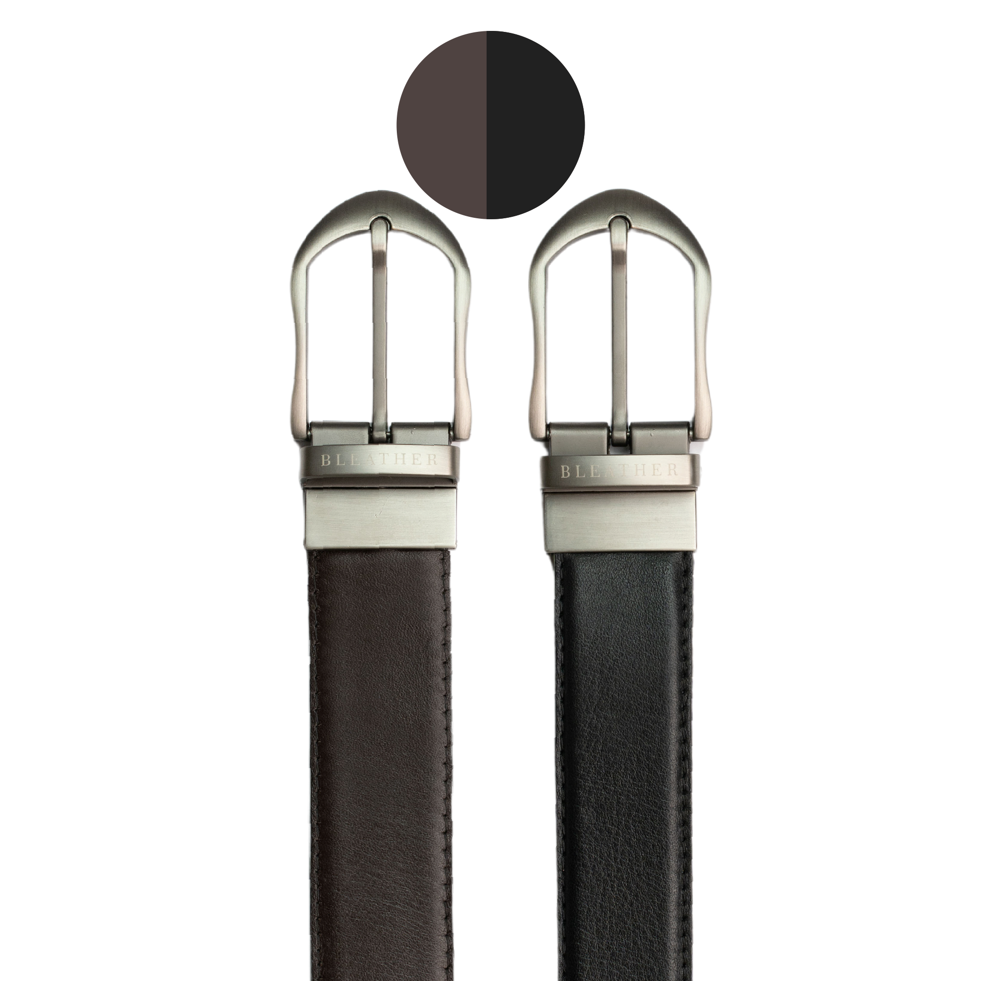 C94SL: Ceinture Homme - Cuir Noir/Marron