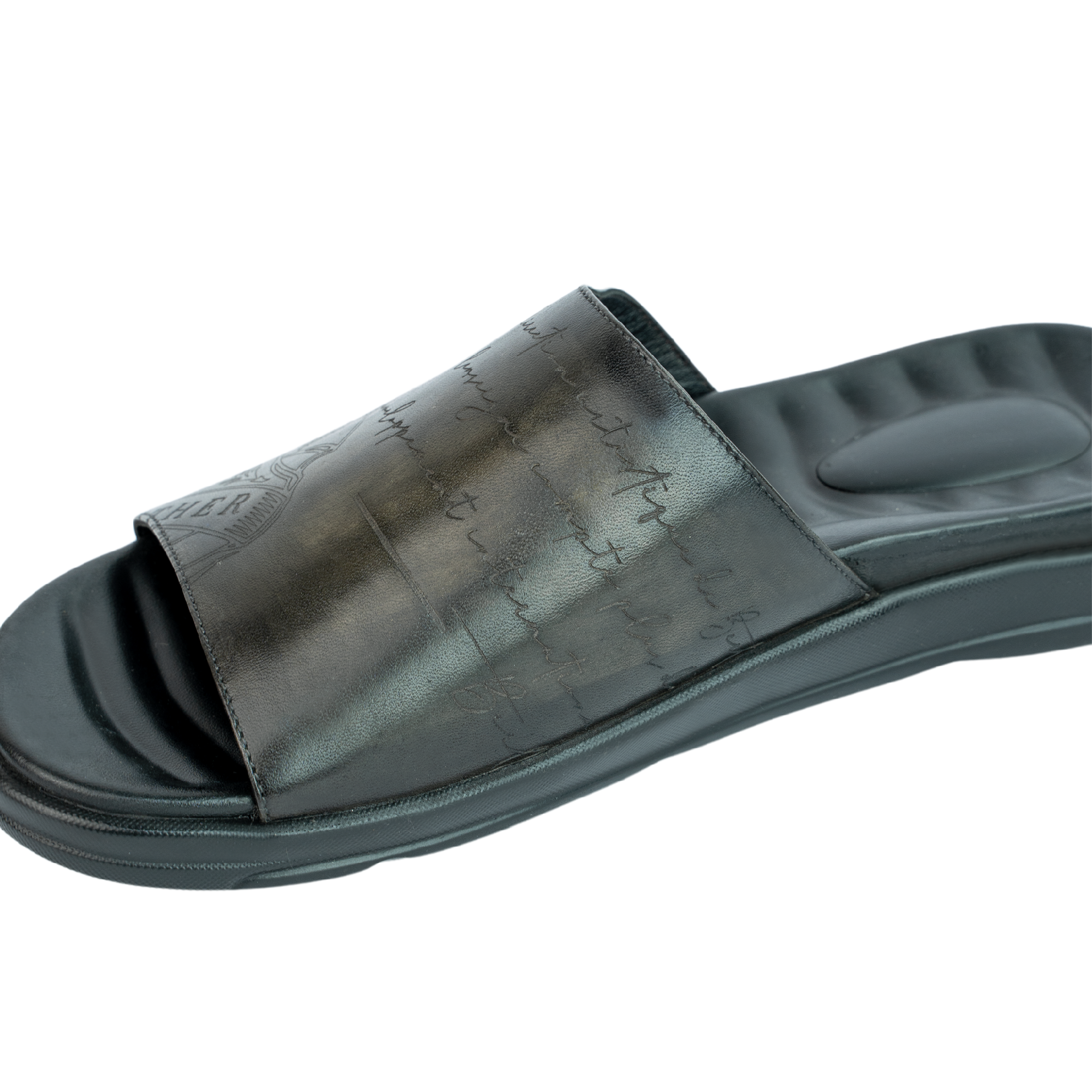 Bristol: Sandales Homme - Cuir Noir Patiné