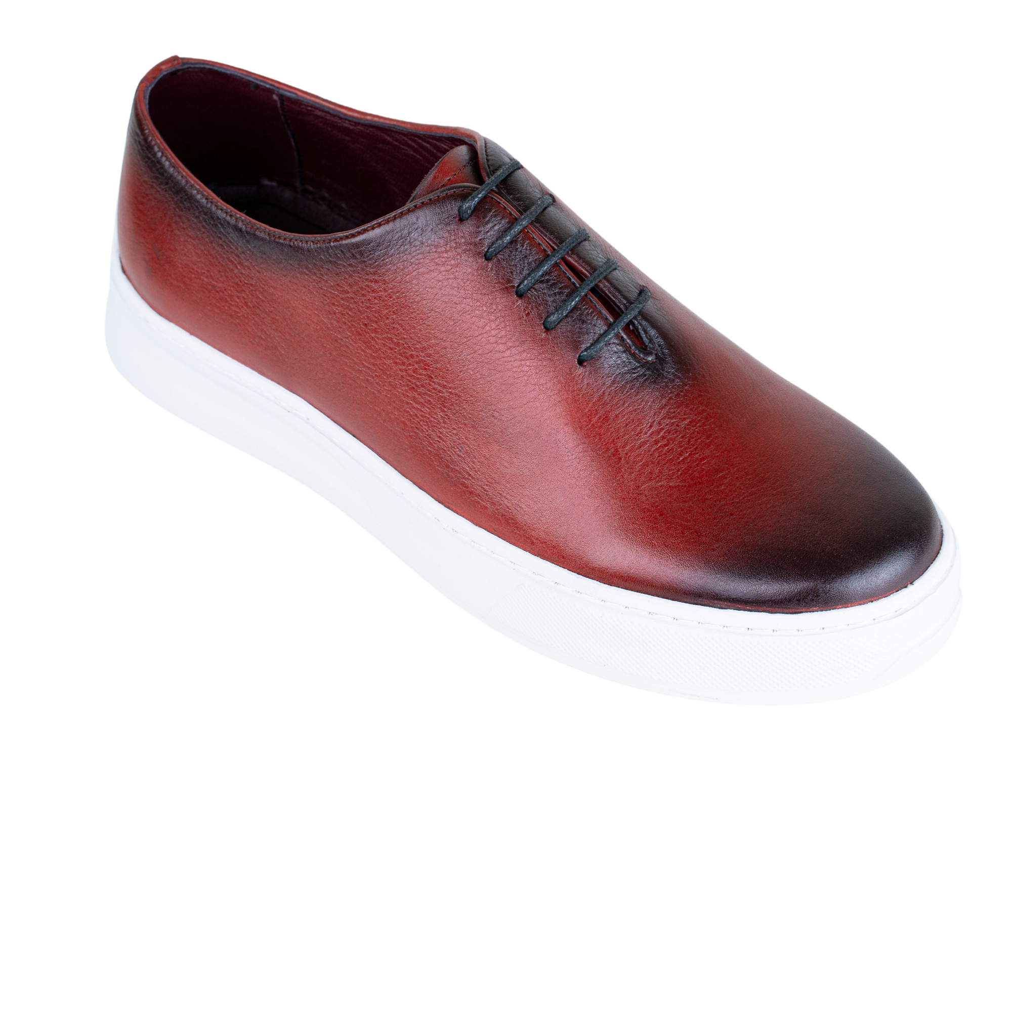 Kirk: Sneakers Homme - Cuir Bordeaux