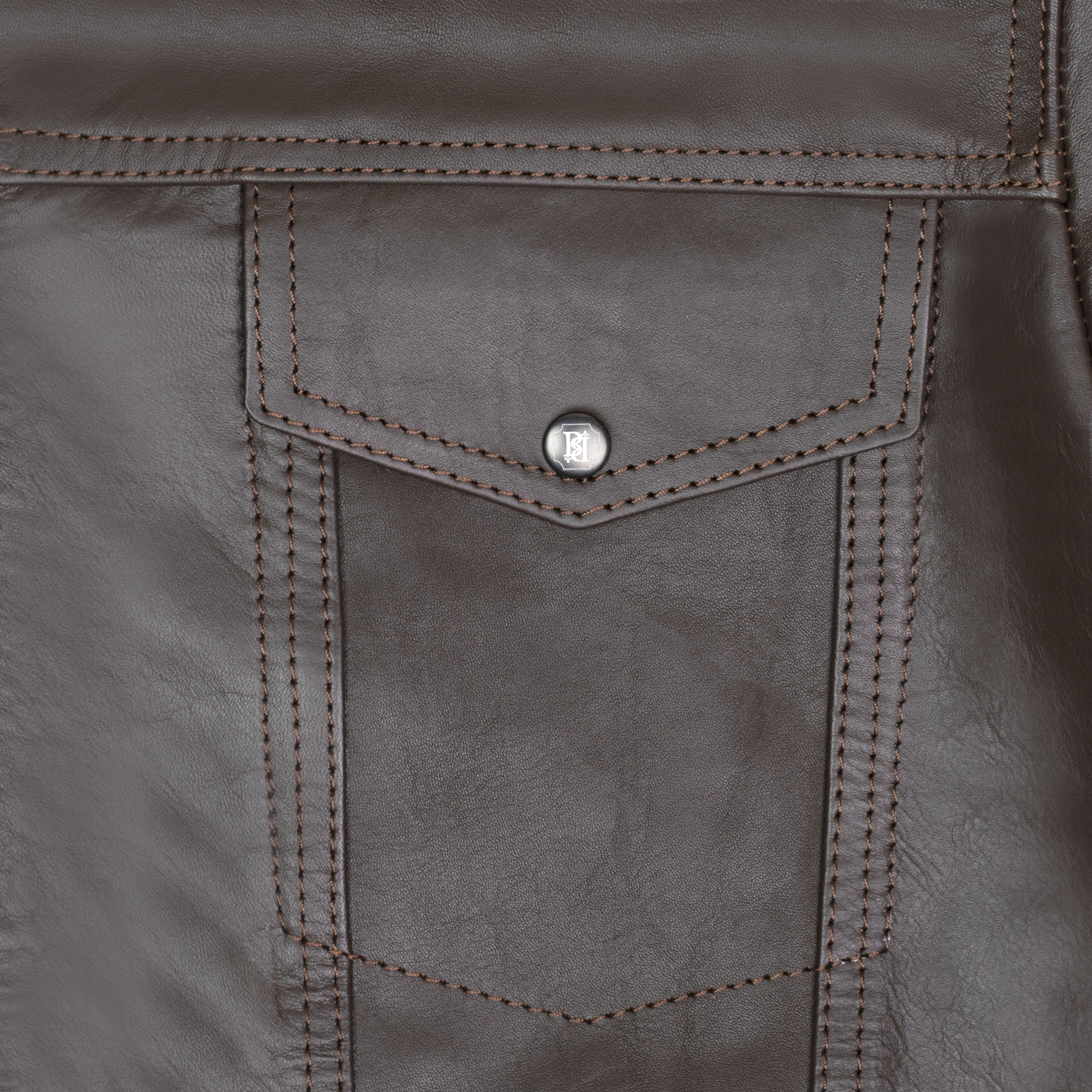 Brixton: Jacket Homme - Cuir Marron