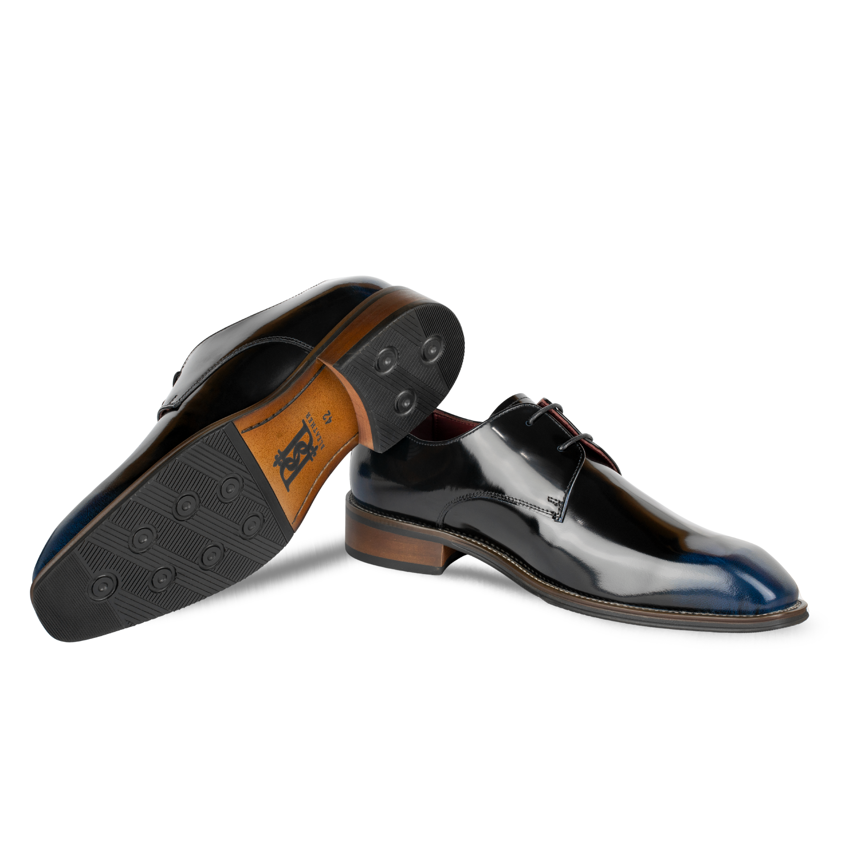 Windsor: Derby Homme - Cuir Bleu Patiné