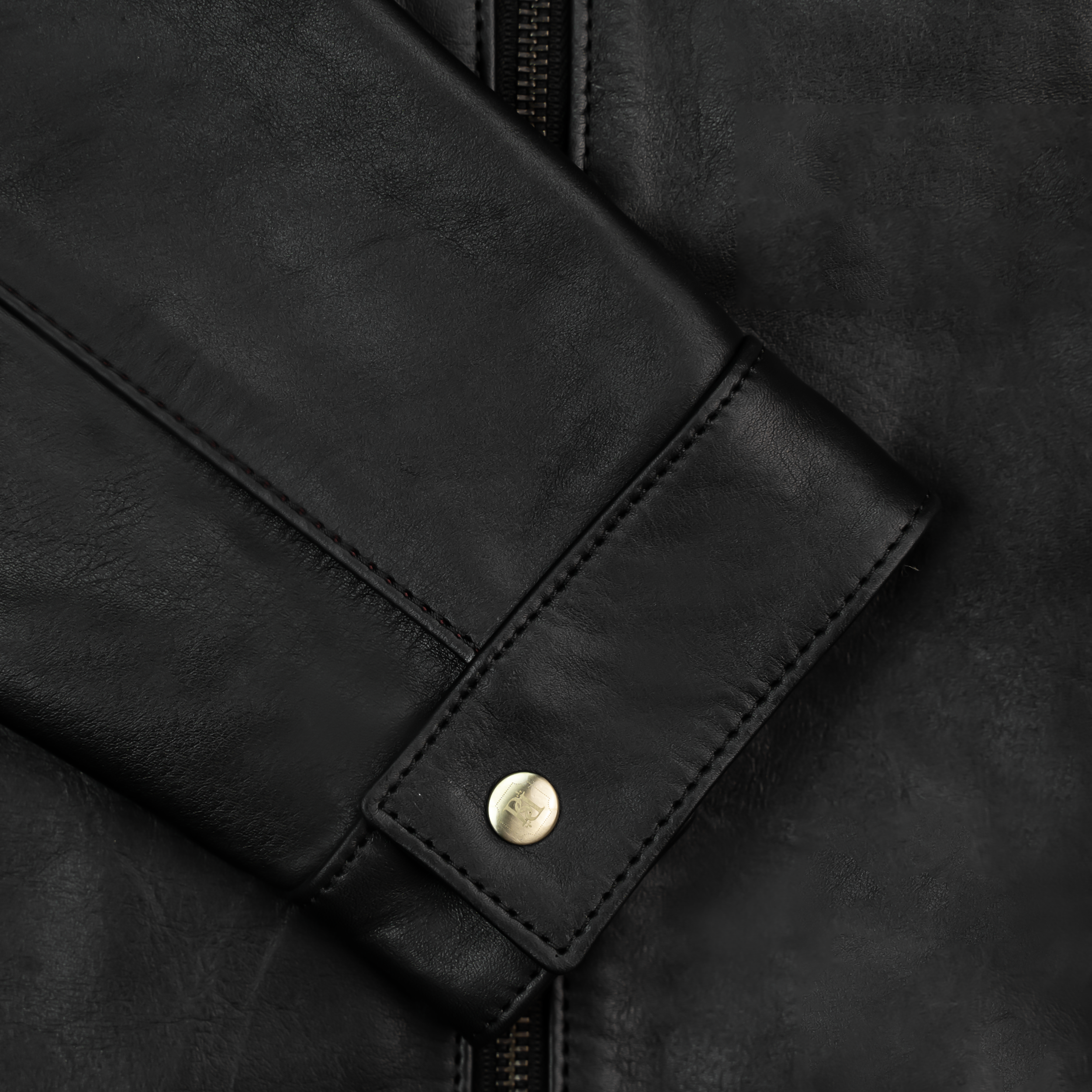 Racer: Veste Hommes - Cuir Noir