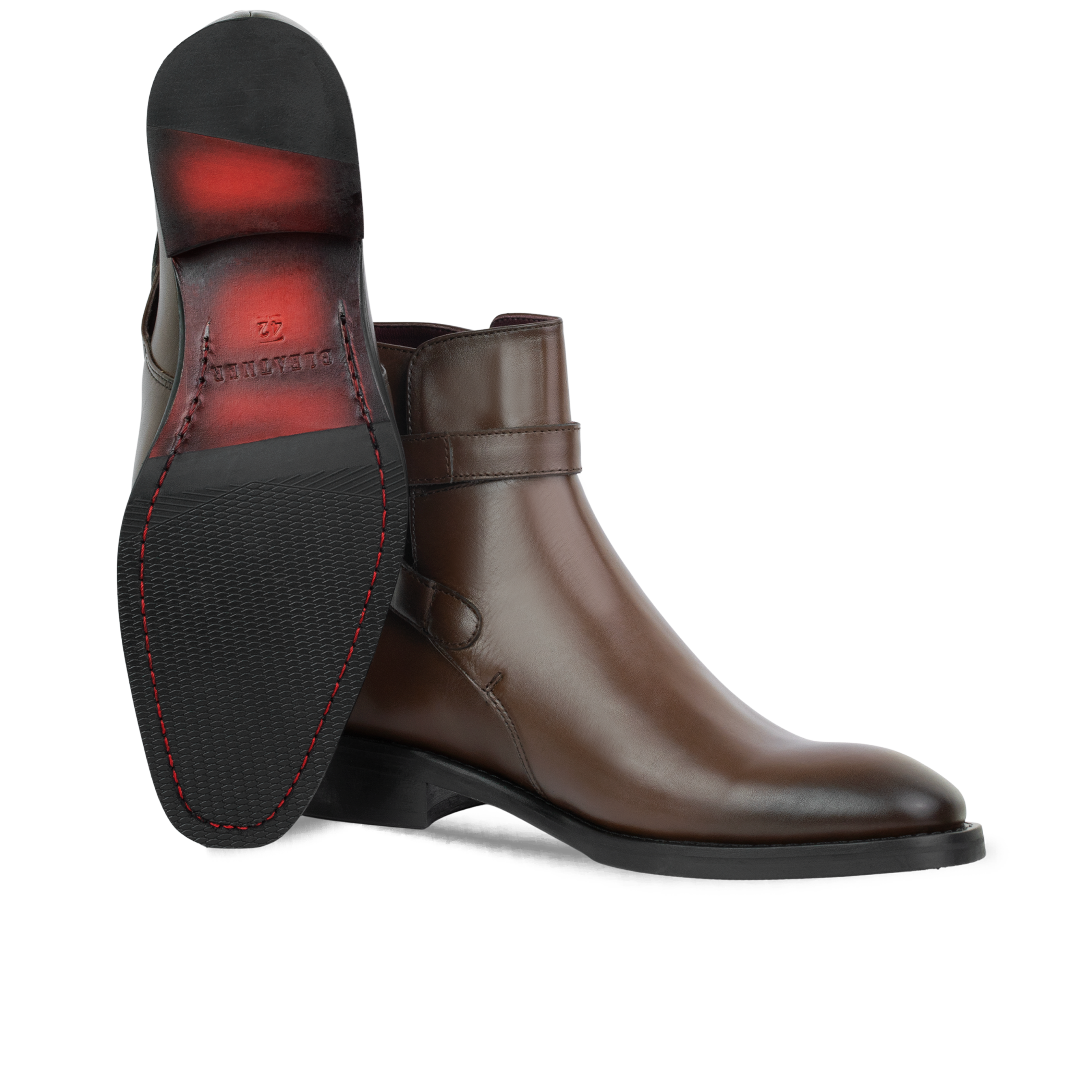 Ashem: Boots Homme - Cuir Marron