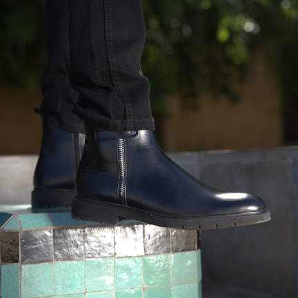 Ralph: Boots Homme - Cuir Noir