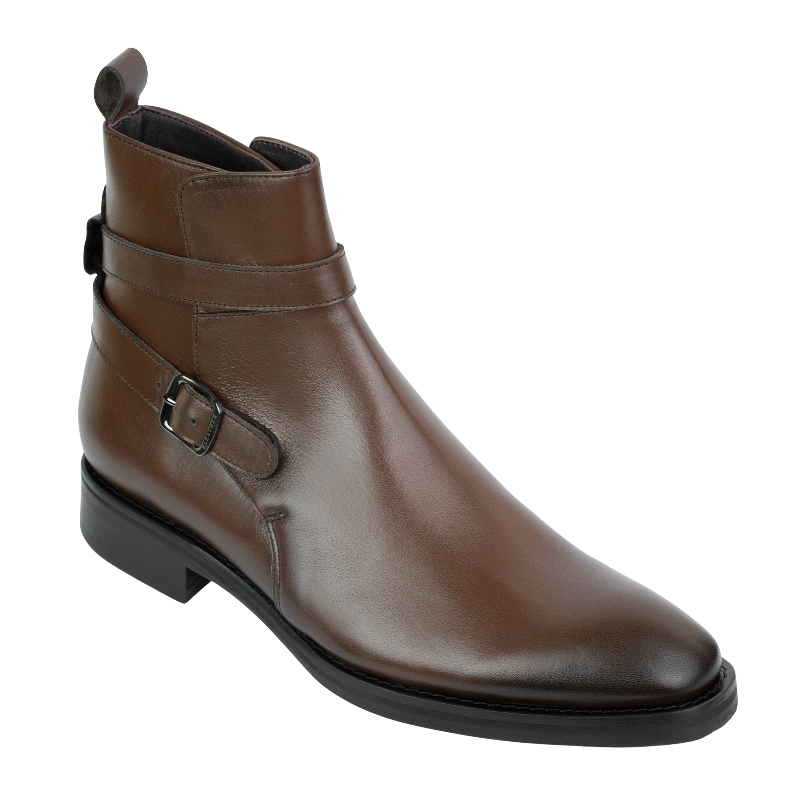 Ashem: Boots Homme - Cuir Marron