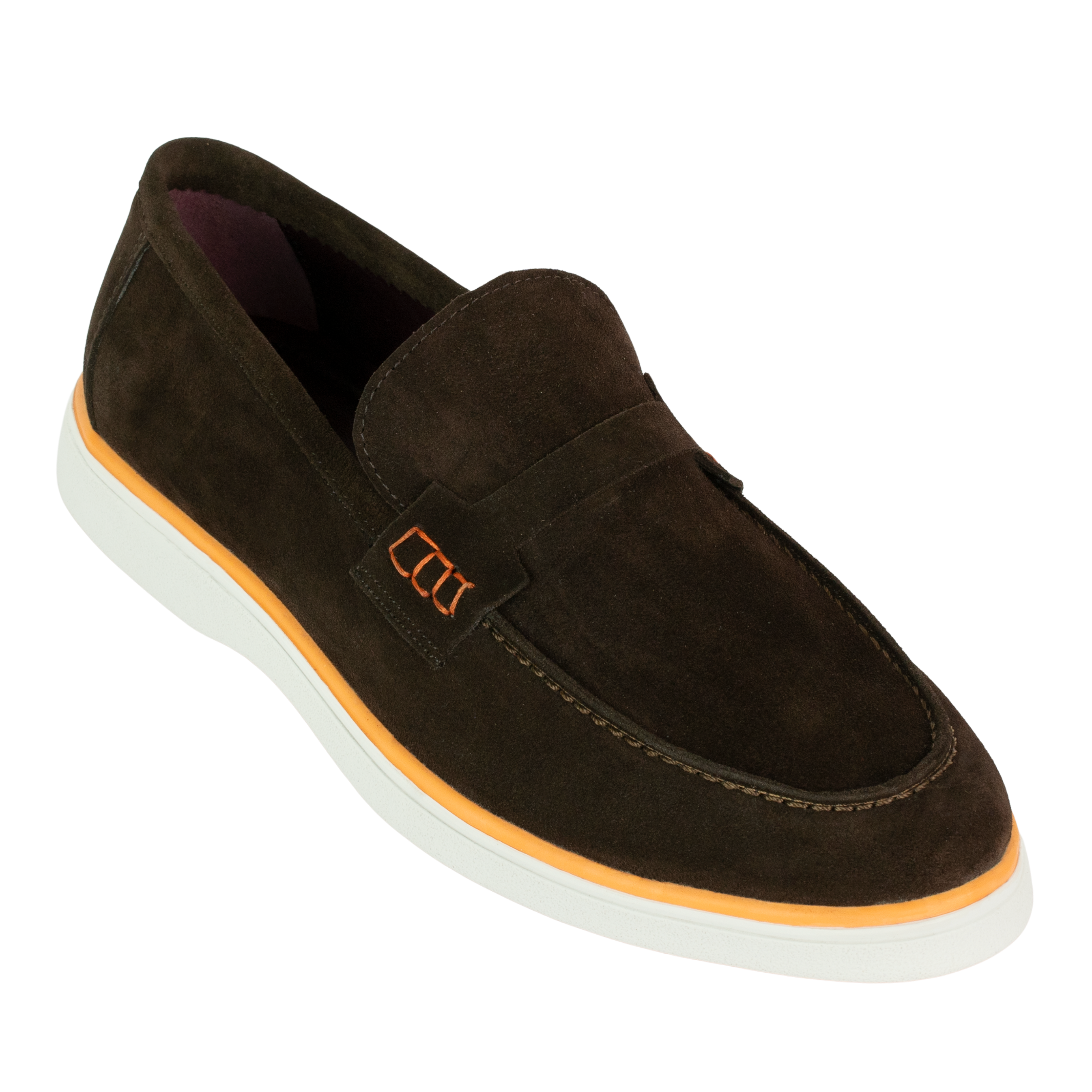 Rafter: Mocassin Homme - Daim Marron/Orange