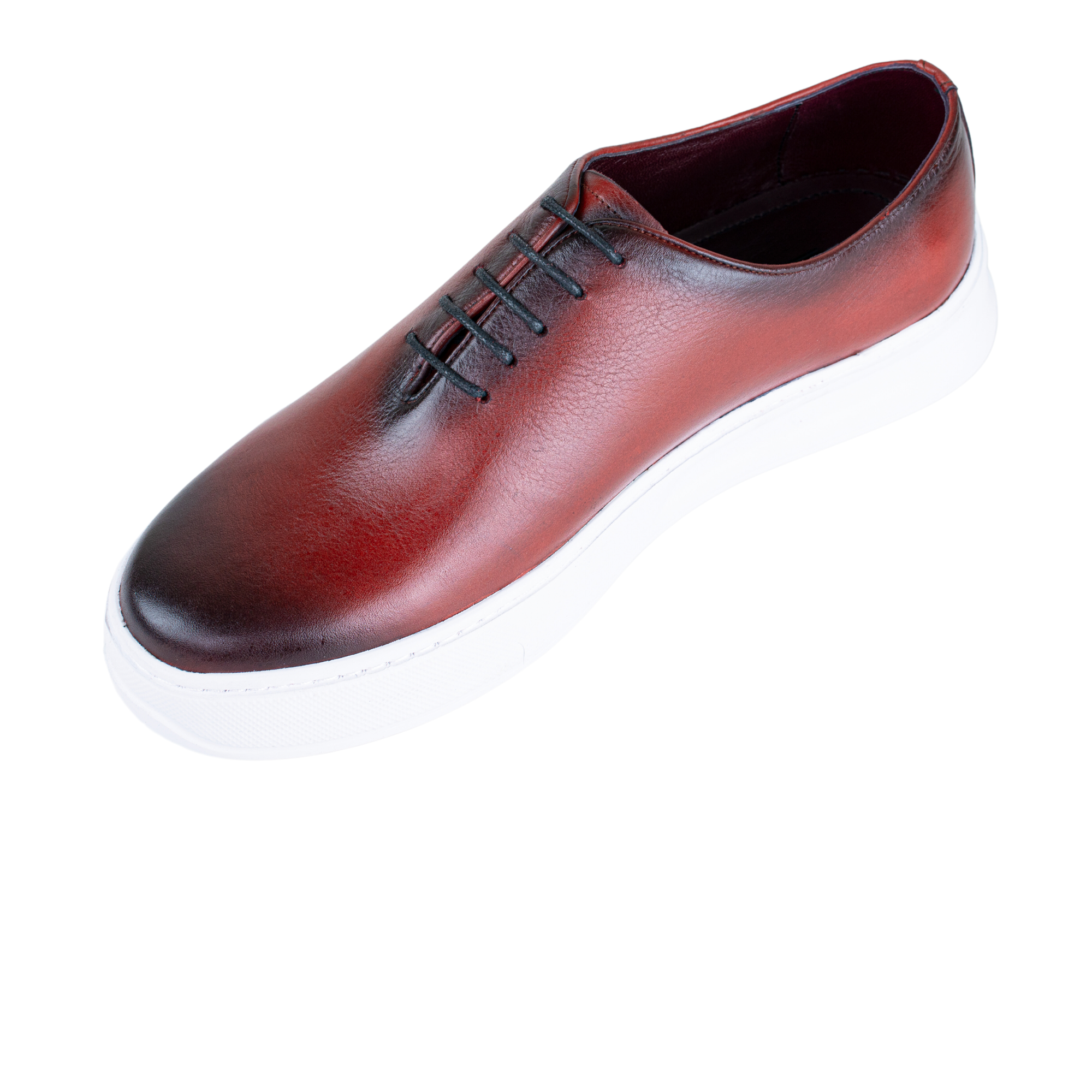 Kirk: Sneakers Homme - Cuir Bordeaux
