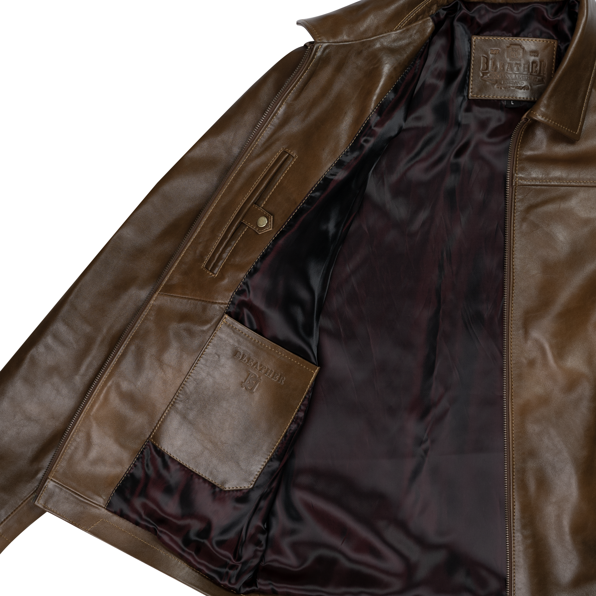 Heritage: Veste Hommes - Cuir Marron patiné