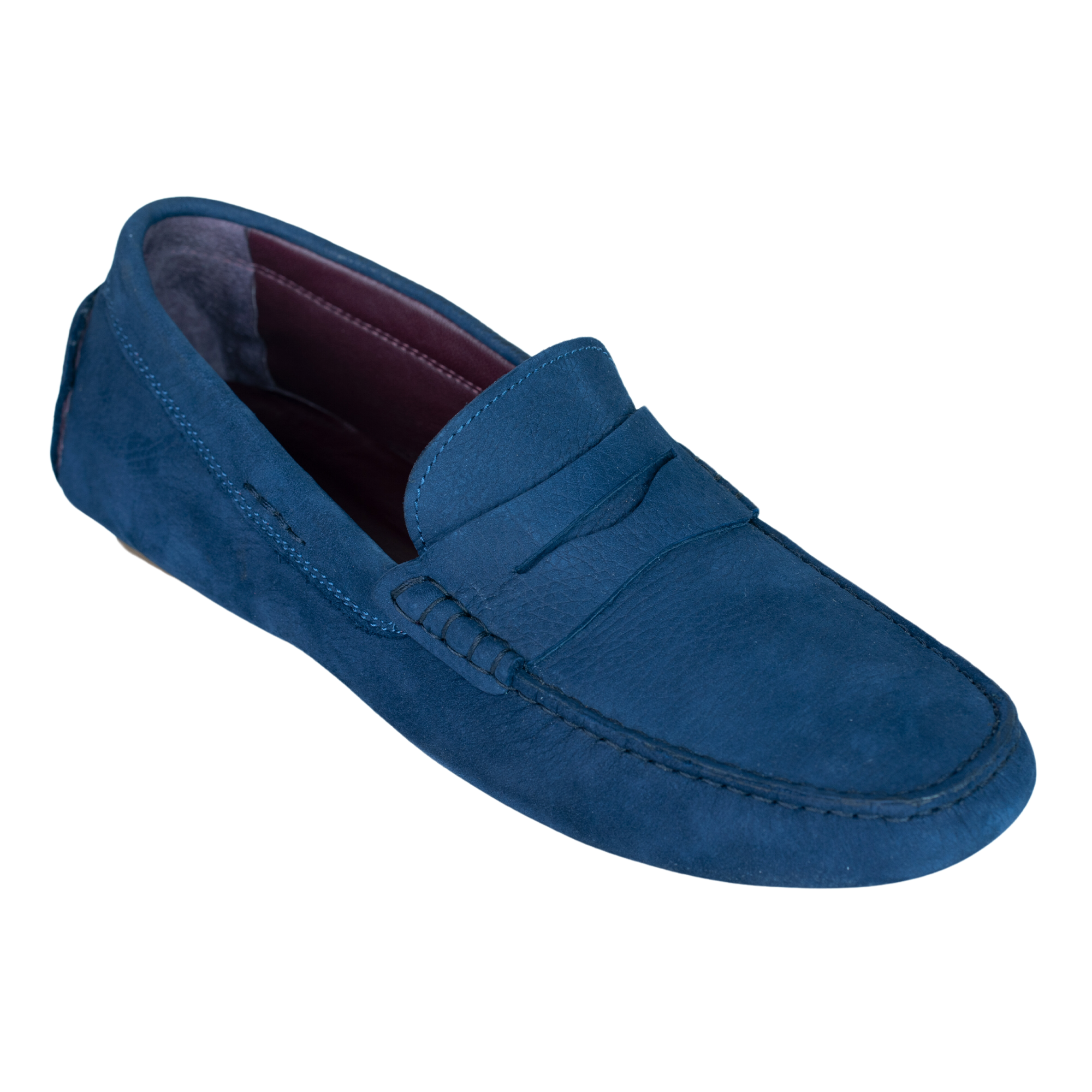 Gary: Mocassin Homme - Cuir Bleu Indigo