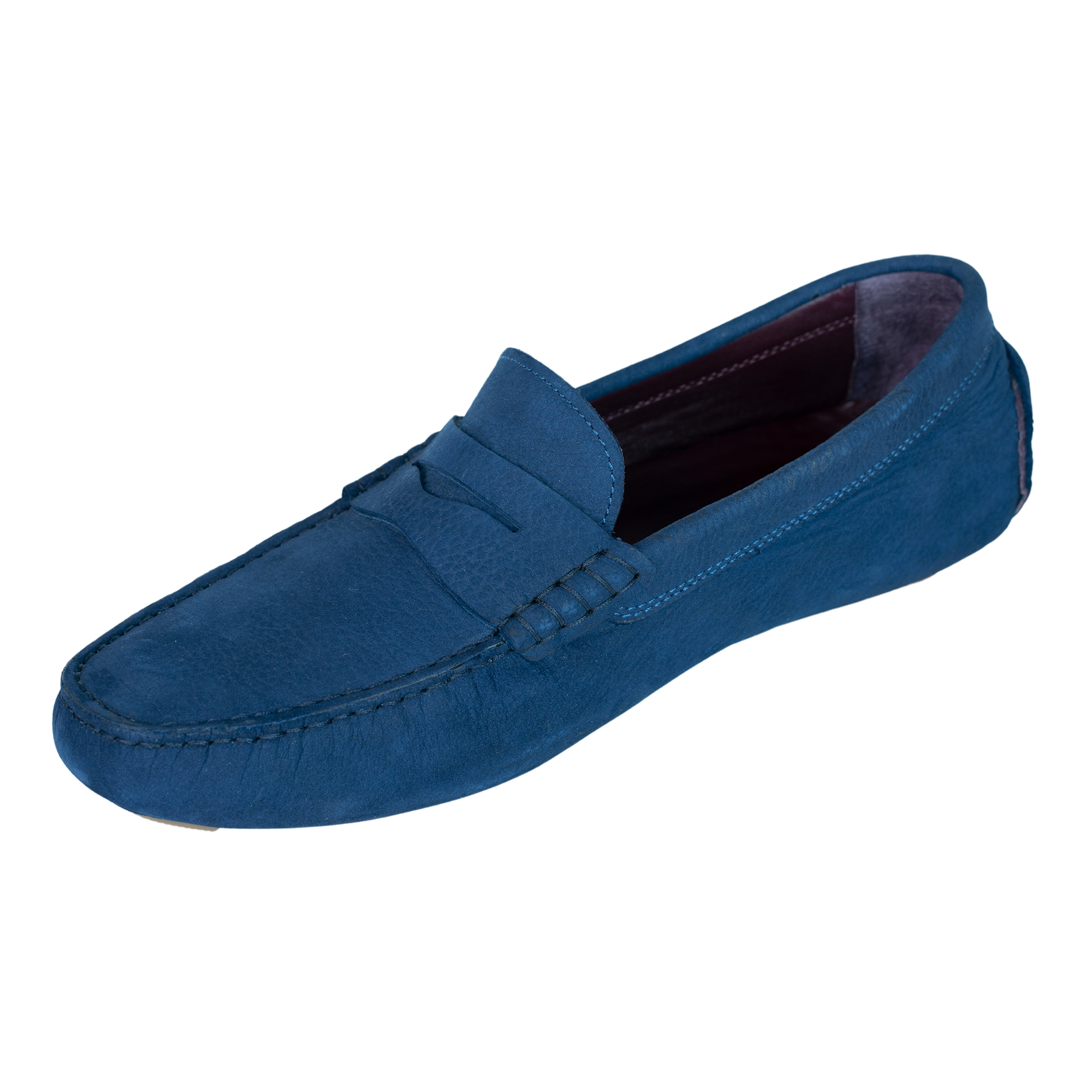 Gary: Mocassin Homme - Cuir Bleu Indigo