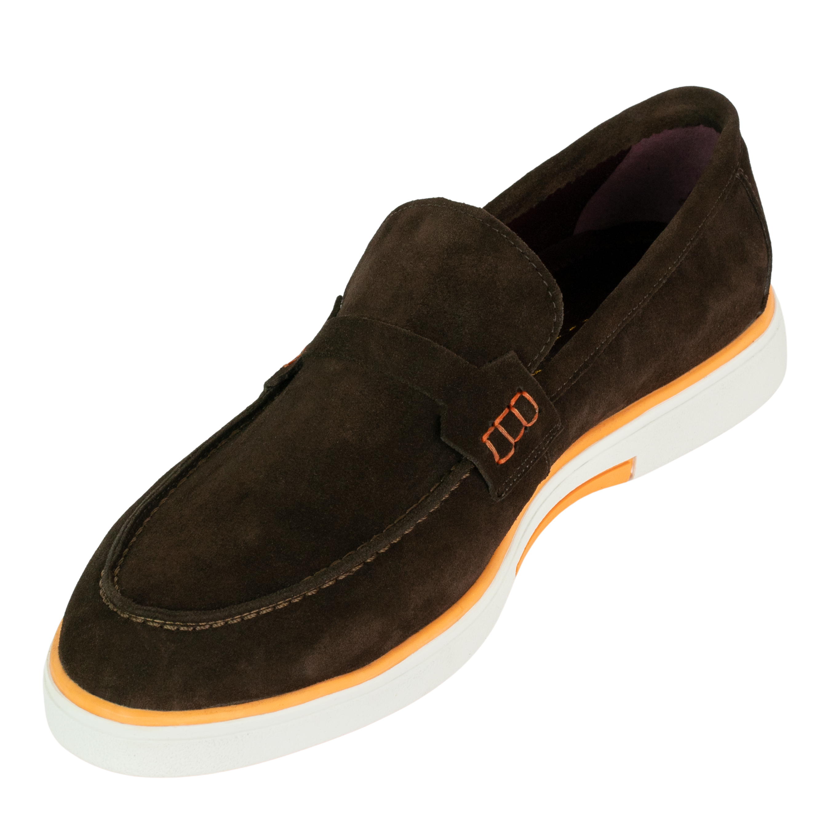 Rafter: Mocassin Homme - Daim Marron/Orange