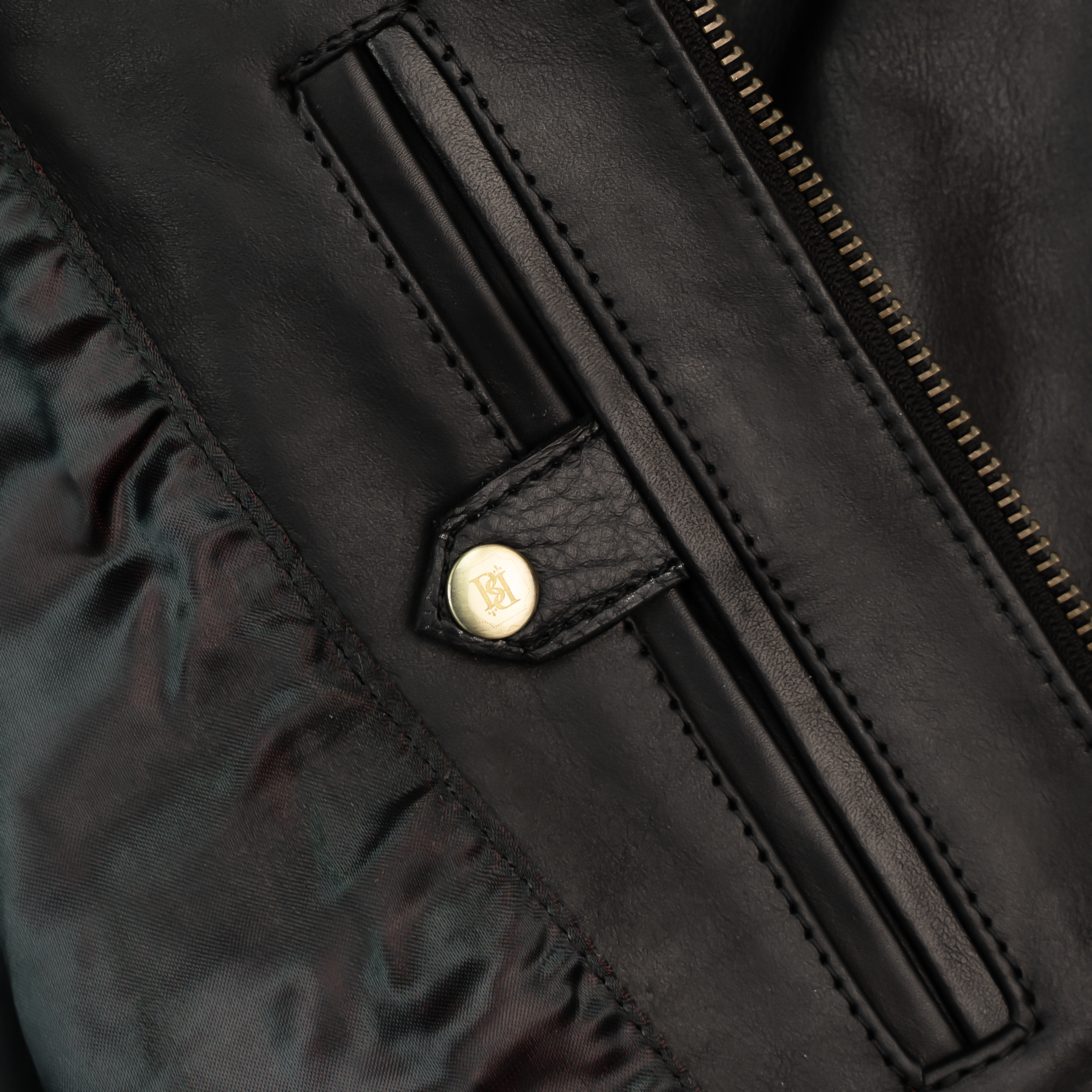 Racer: Veste Hommes - Cuir Noir