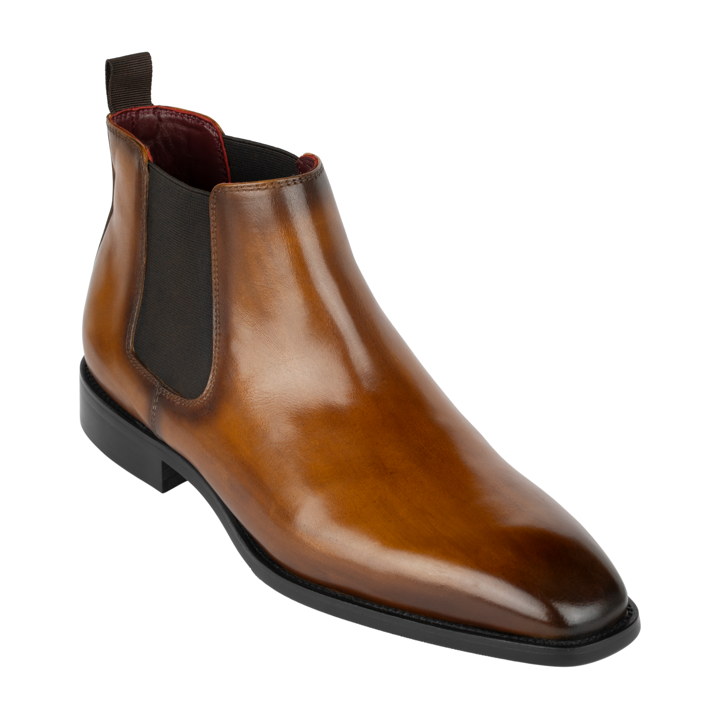 Mayfair : Chelsea Boots Homme - Cuir Cognac Patiné