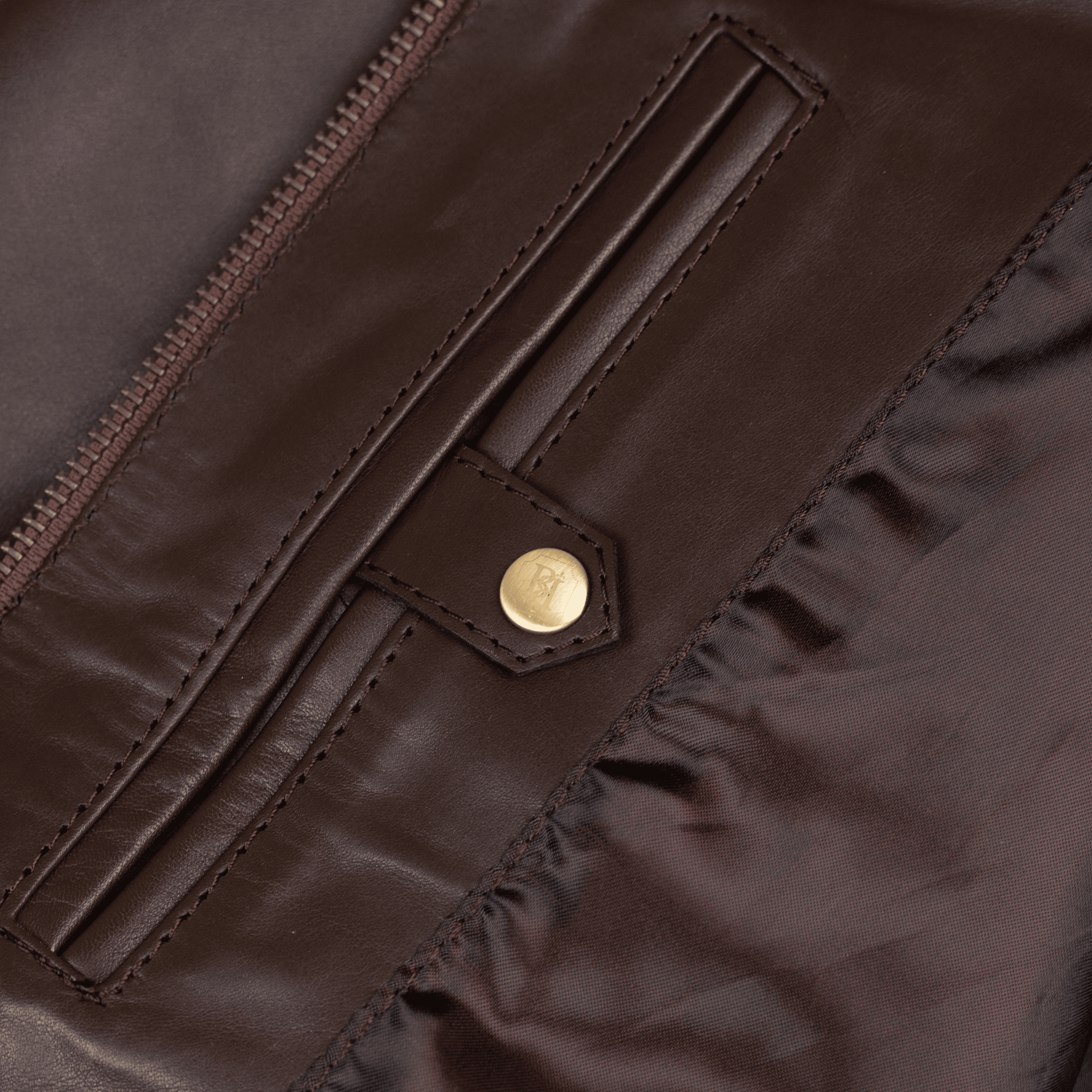 Racer: Jacket Homme - Cuir Marron Chocolat