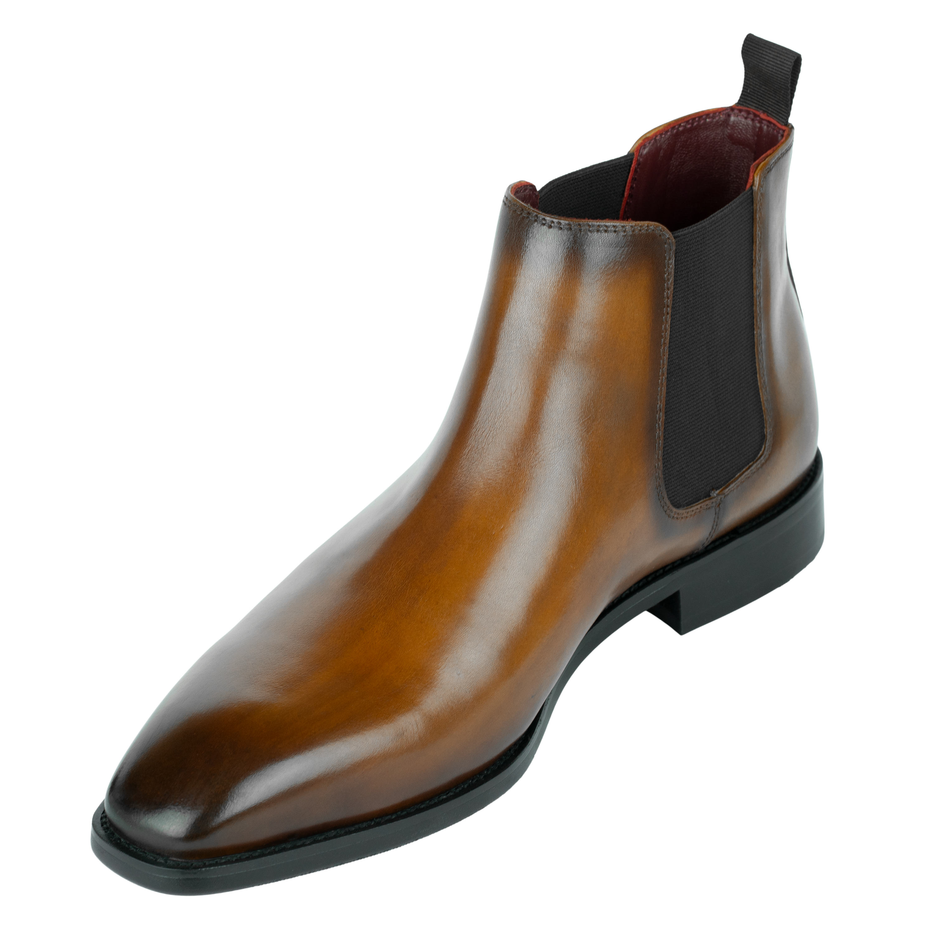 Mayfair : Chelsea Boots Homme - Cuir Cognac Patiné