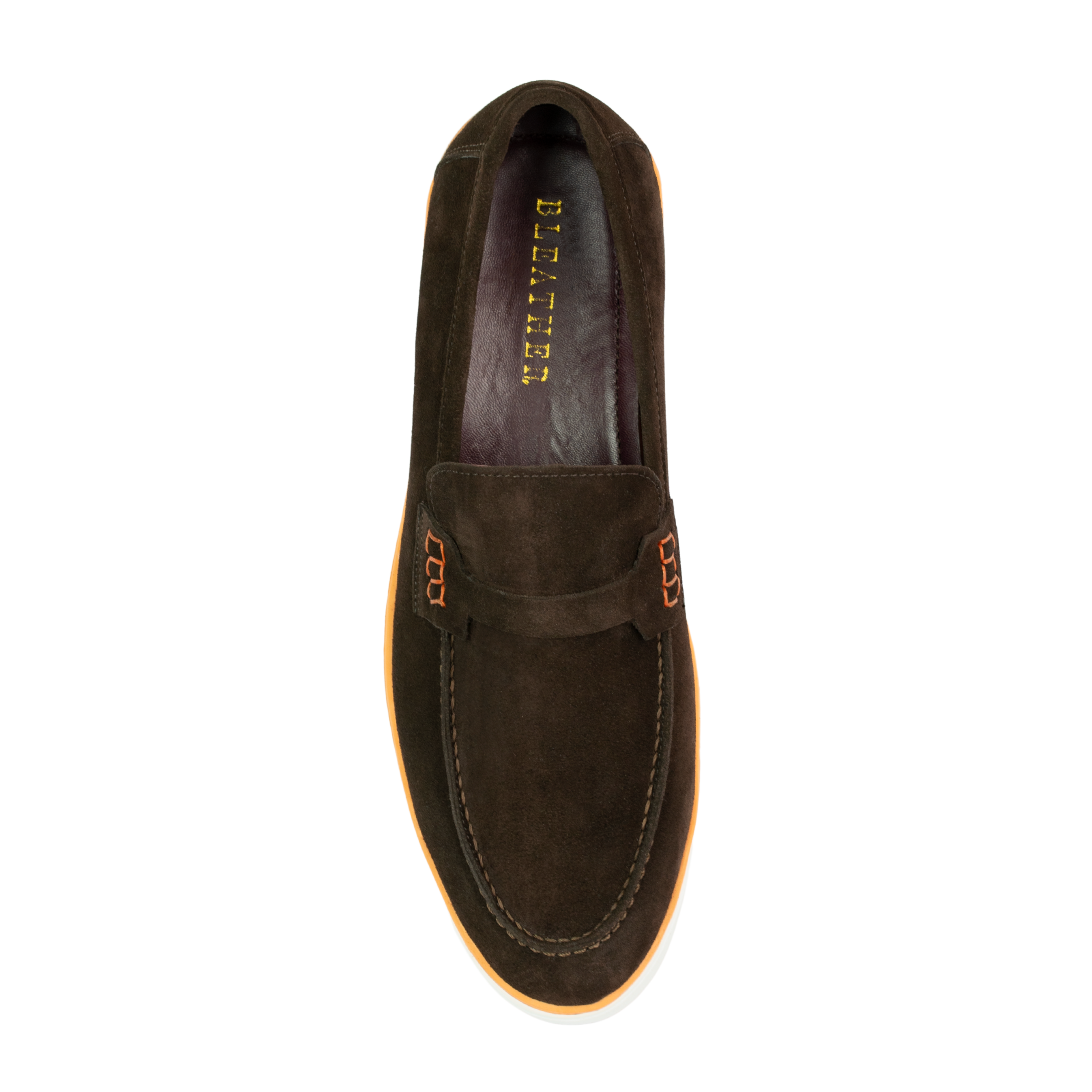 Rafter: Mocassin Homme - Daim Marron/Orange