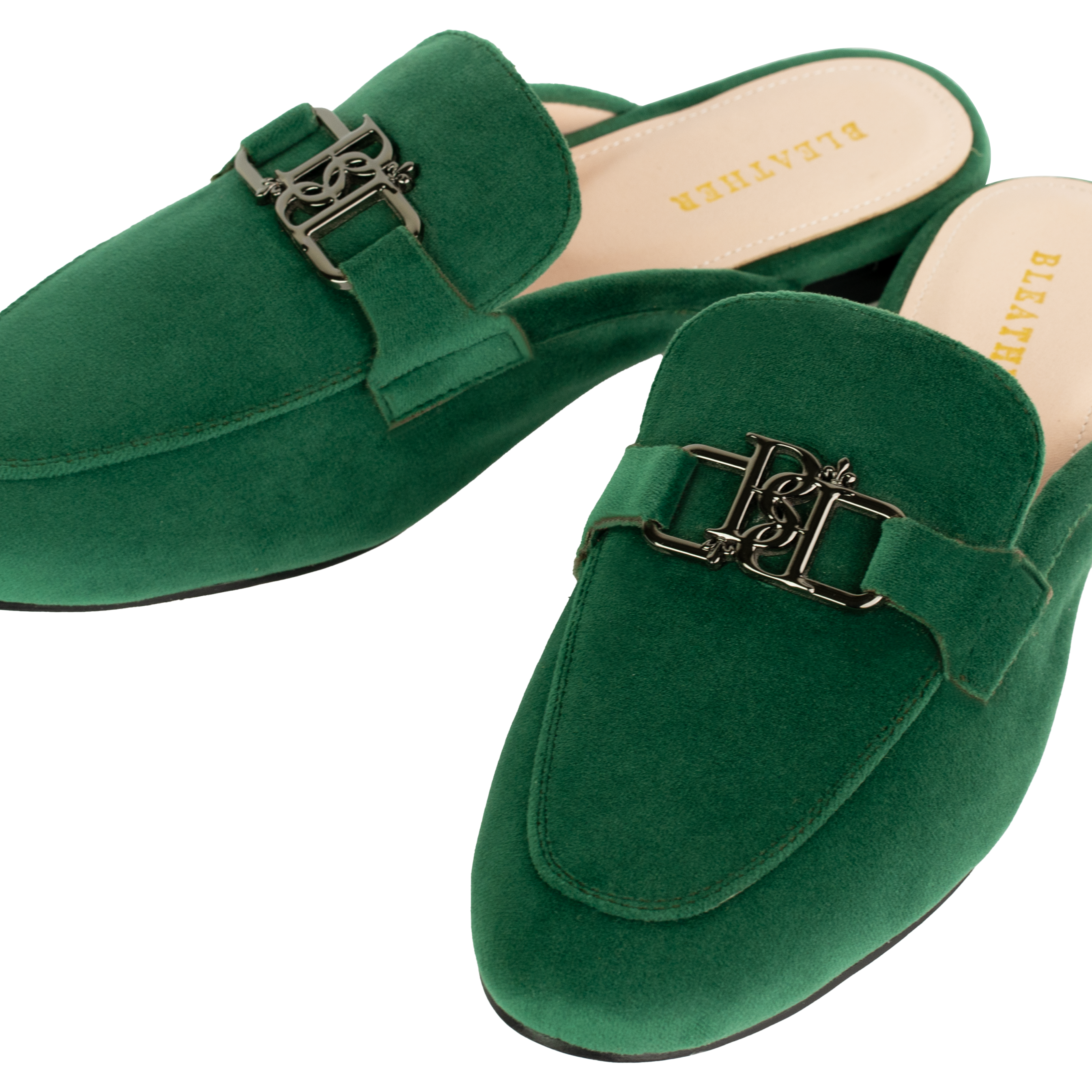 Aurora: Mules Femme - Velours Vert