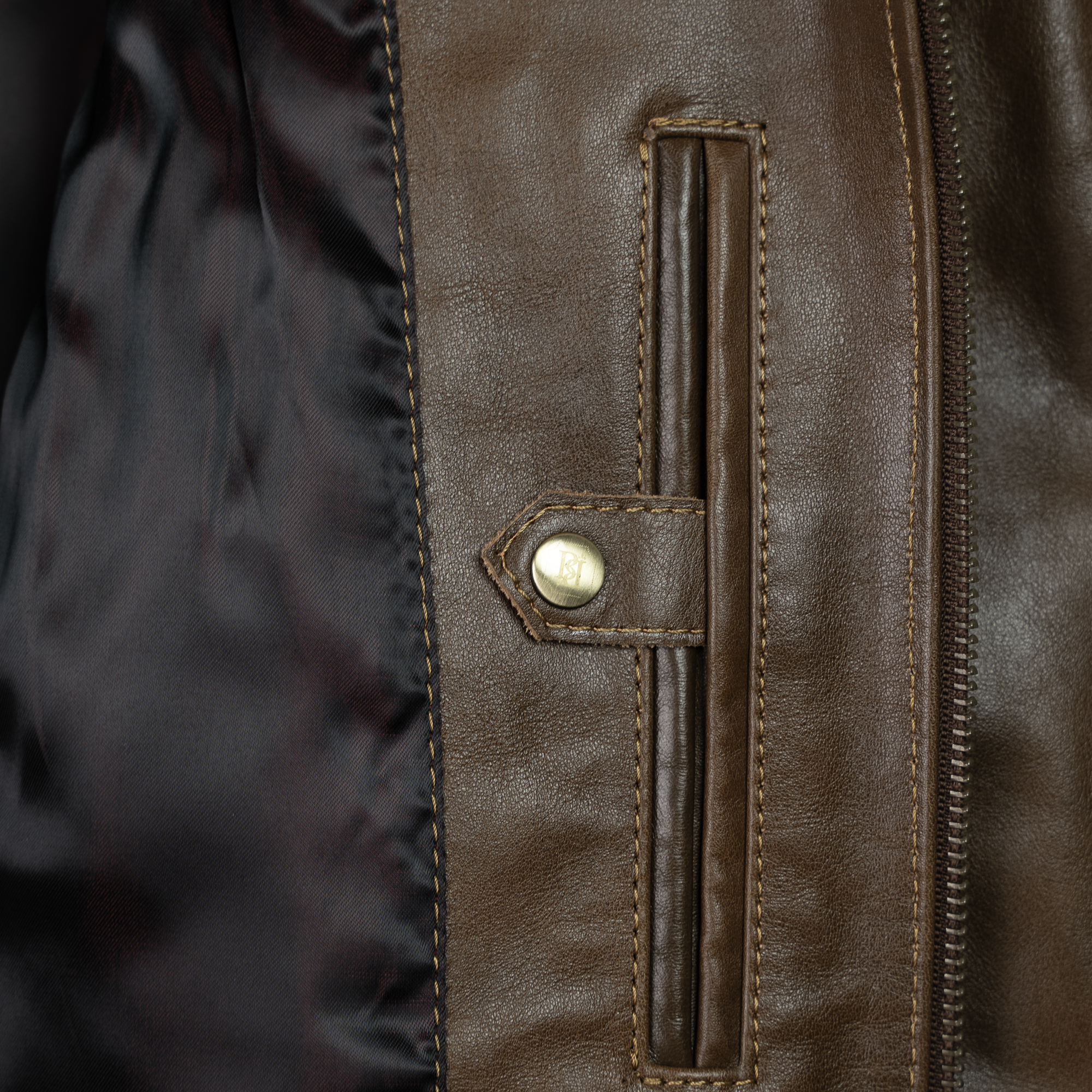 Heritage: Veste Hommes - Cuir Marron patiné