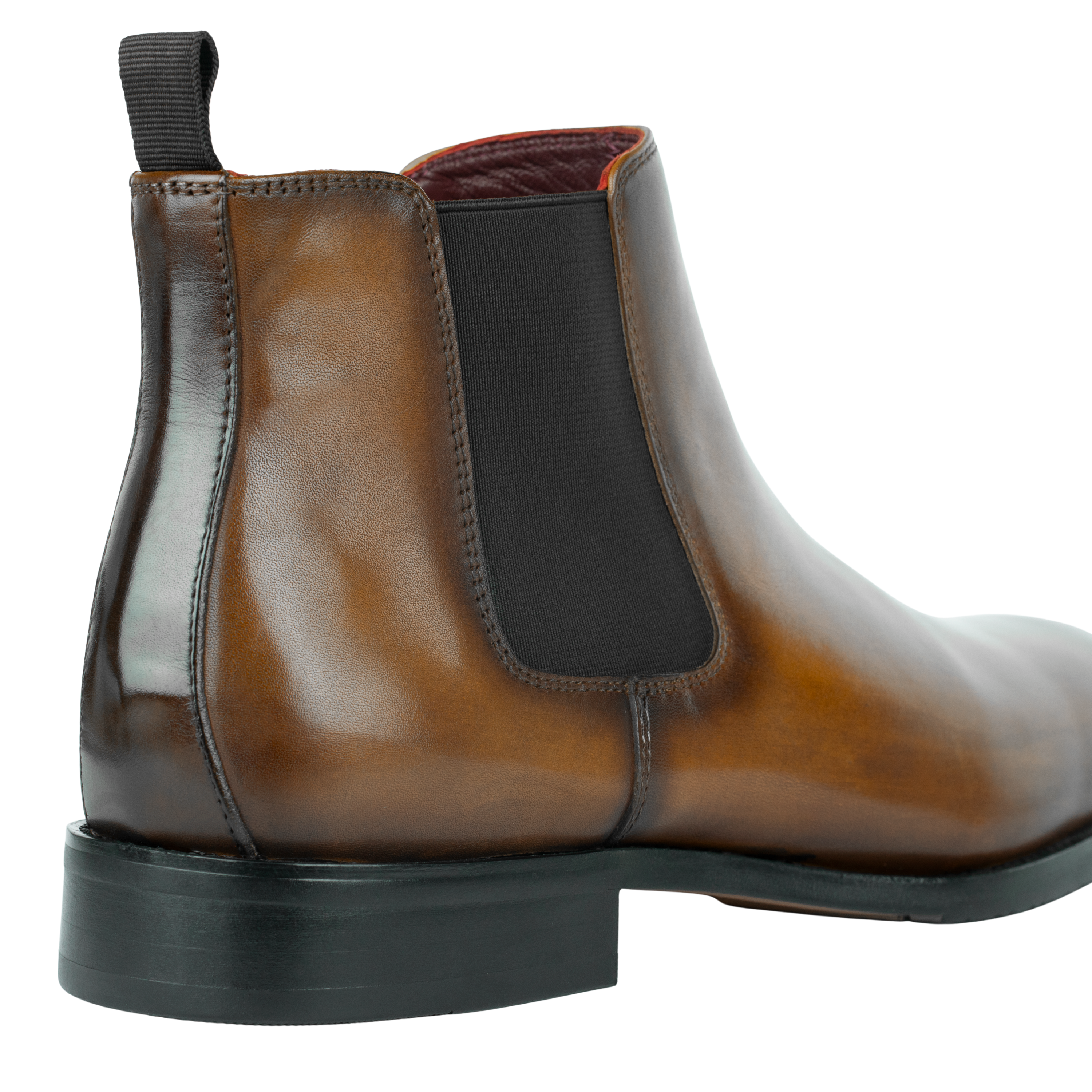 Mayfair : Chelsea Boots Homme - Cuir Cognac Patiné