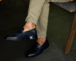 Carling: Mocassin Homme - Cuir Bleu nuit