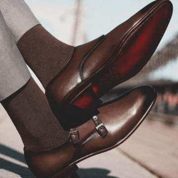 Budd: Chaussures à boucles - Cuir Marron