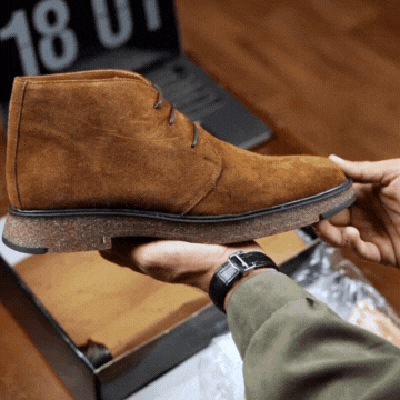 Clarke: Demi Bottes Homme - Daim Tabac