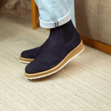 Greece: Chelsea Boots Homme - Daim Bleu