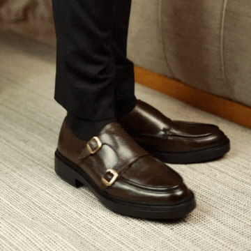 Harold: Chaussures à boucles - Cuir Marron