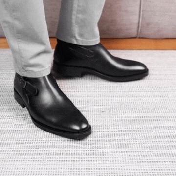 Ashem: Boots Homme - Cuir Noir