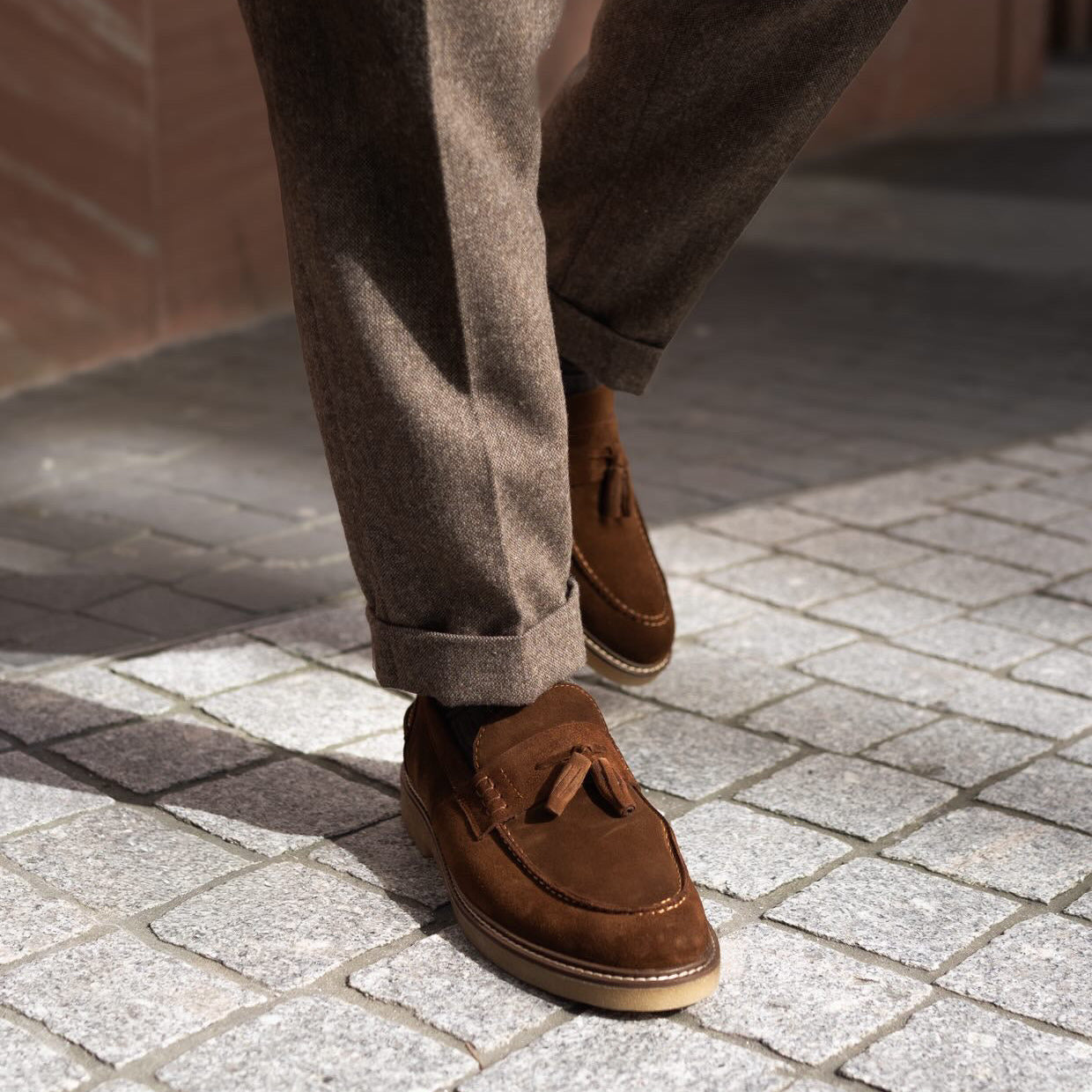 Cambridge: Mocassin Homme - Daim Marron