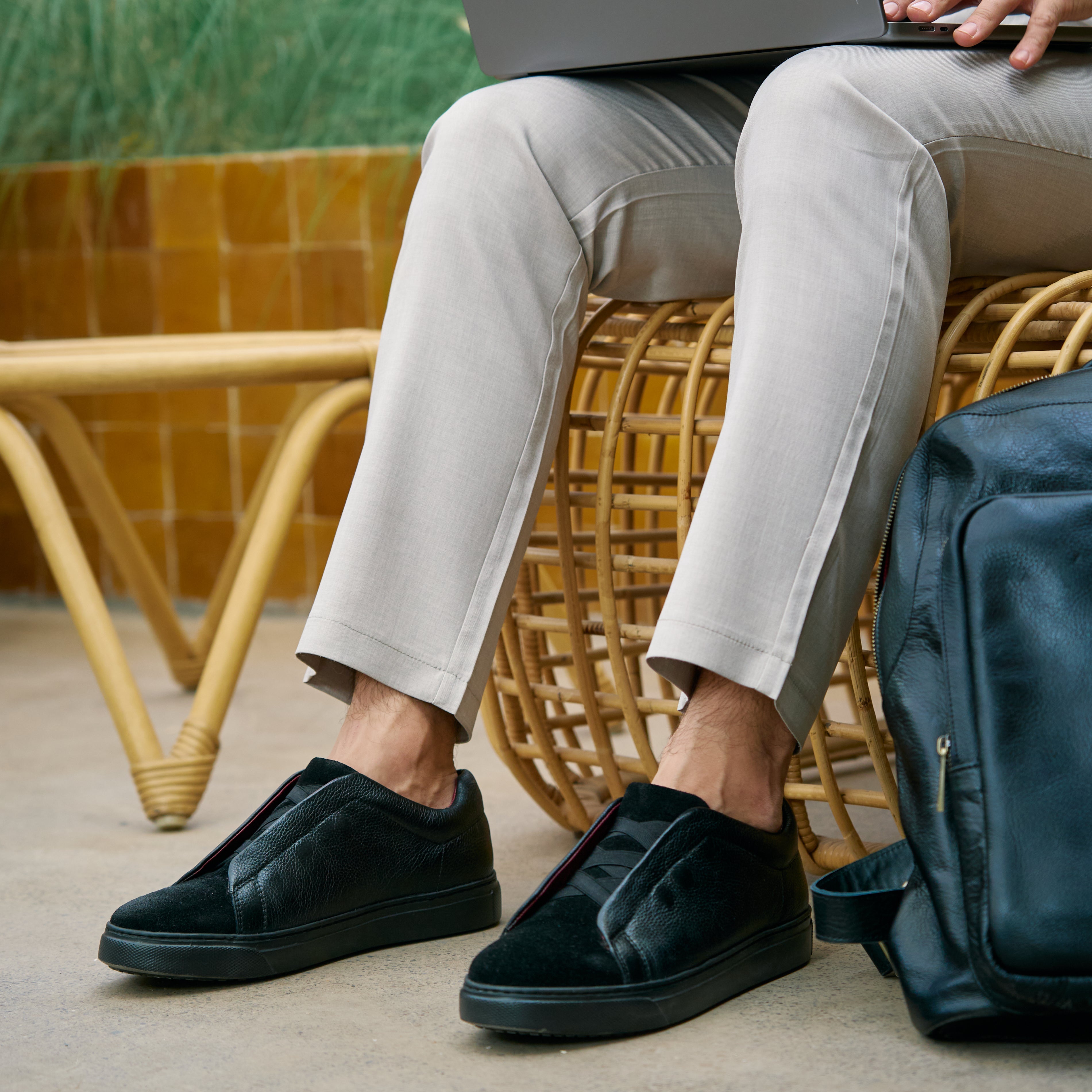 kingsley : Sneakers Homme - Cuir Noir