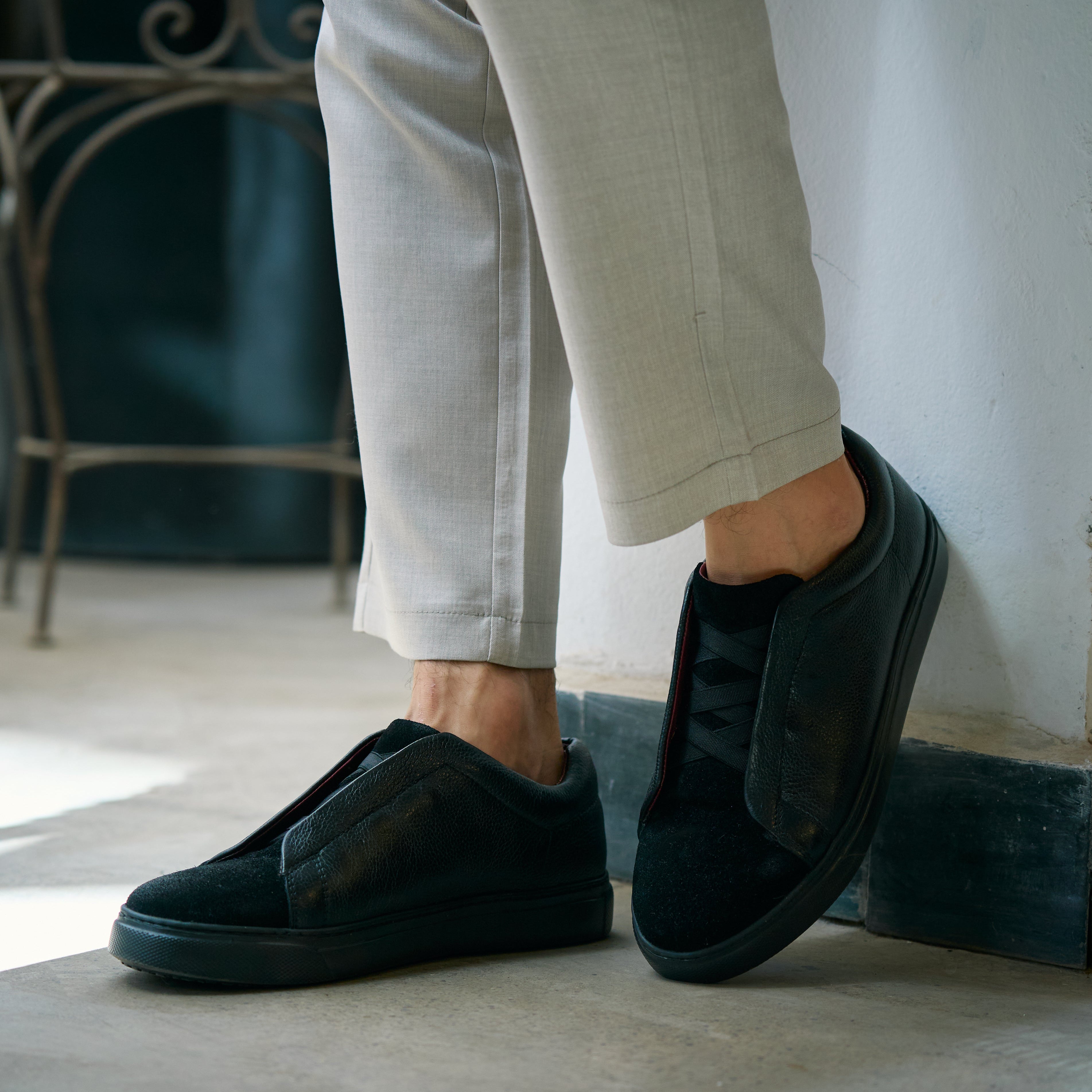 kingsley : Sneakers Homme - Cuir Noir