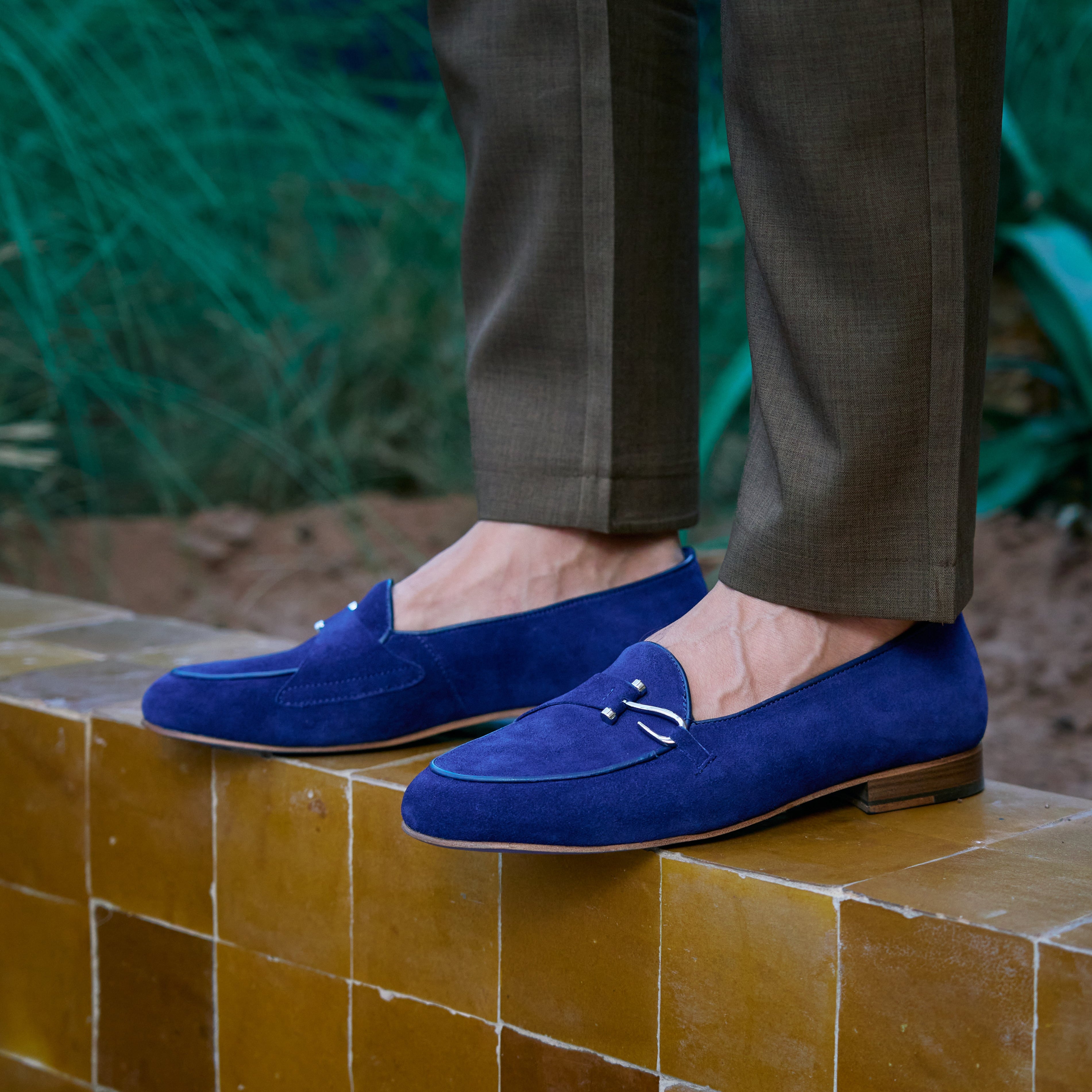 Francis: Mocassin Homme - Daim Bleu