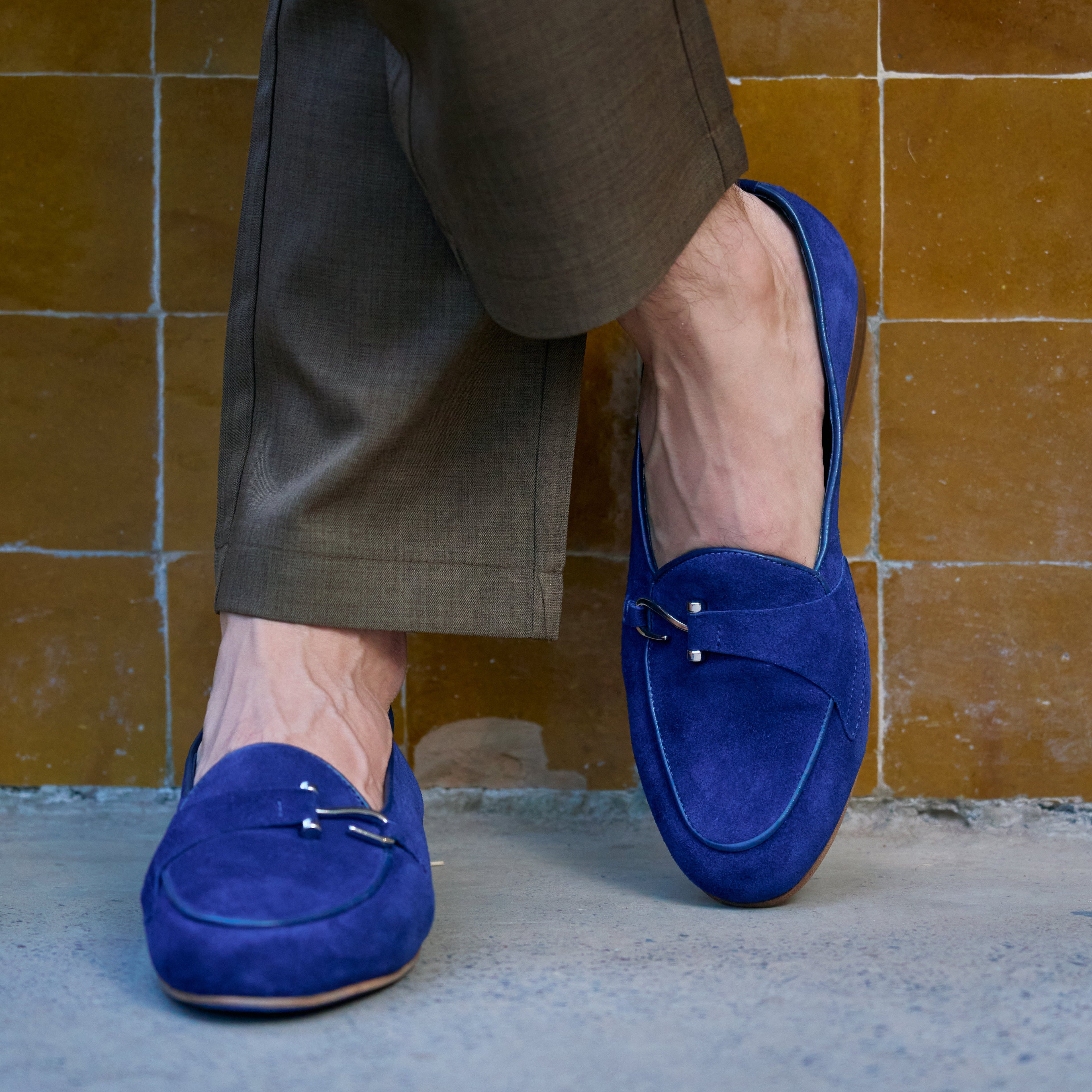 Francis: Mocassin Homme - Daim Bleu