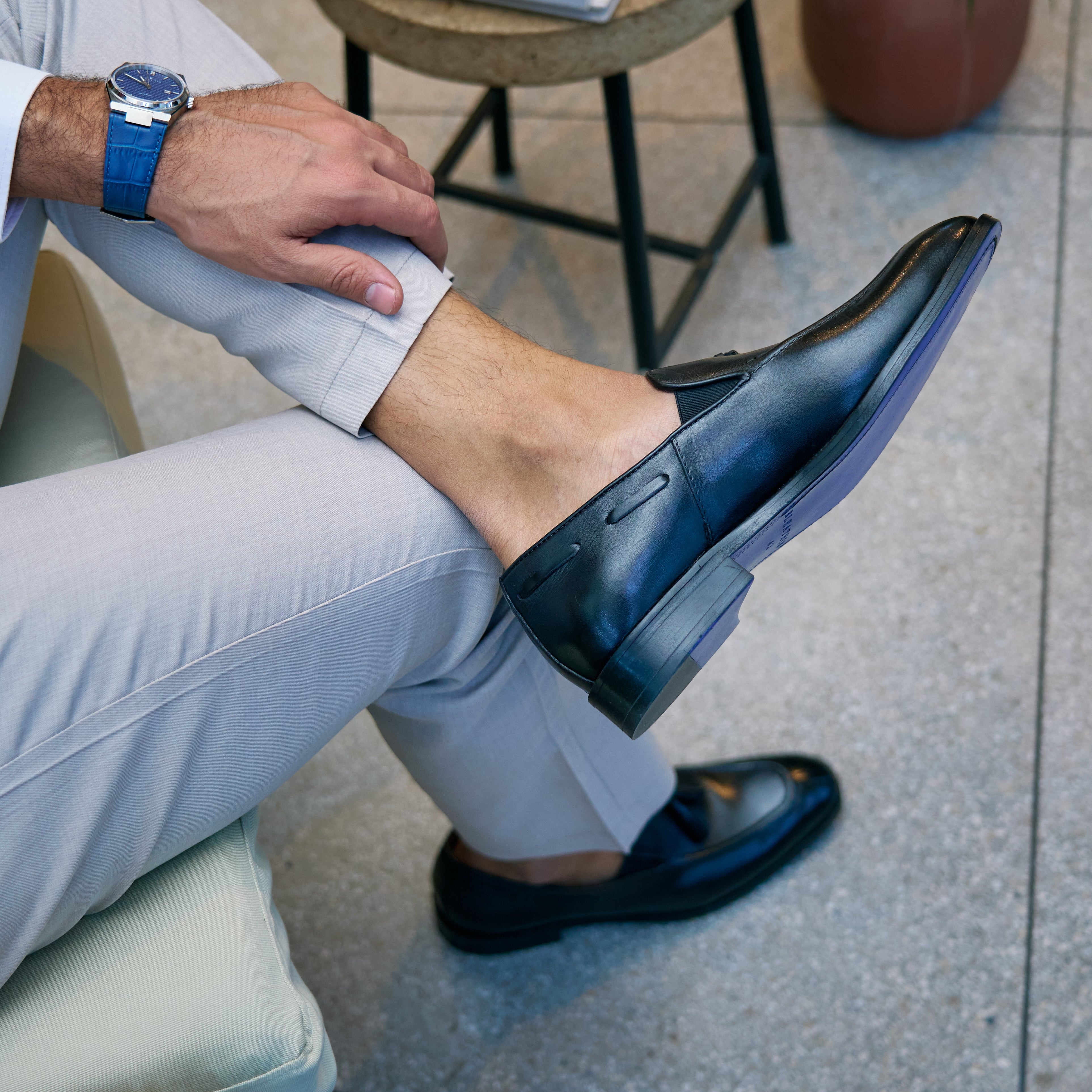 Reign: Mocassin Homme - Cuir Noir