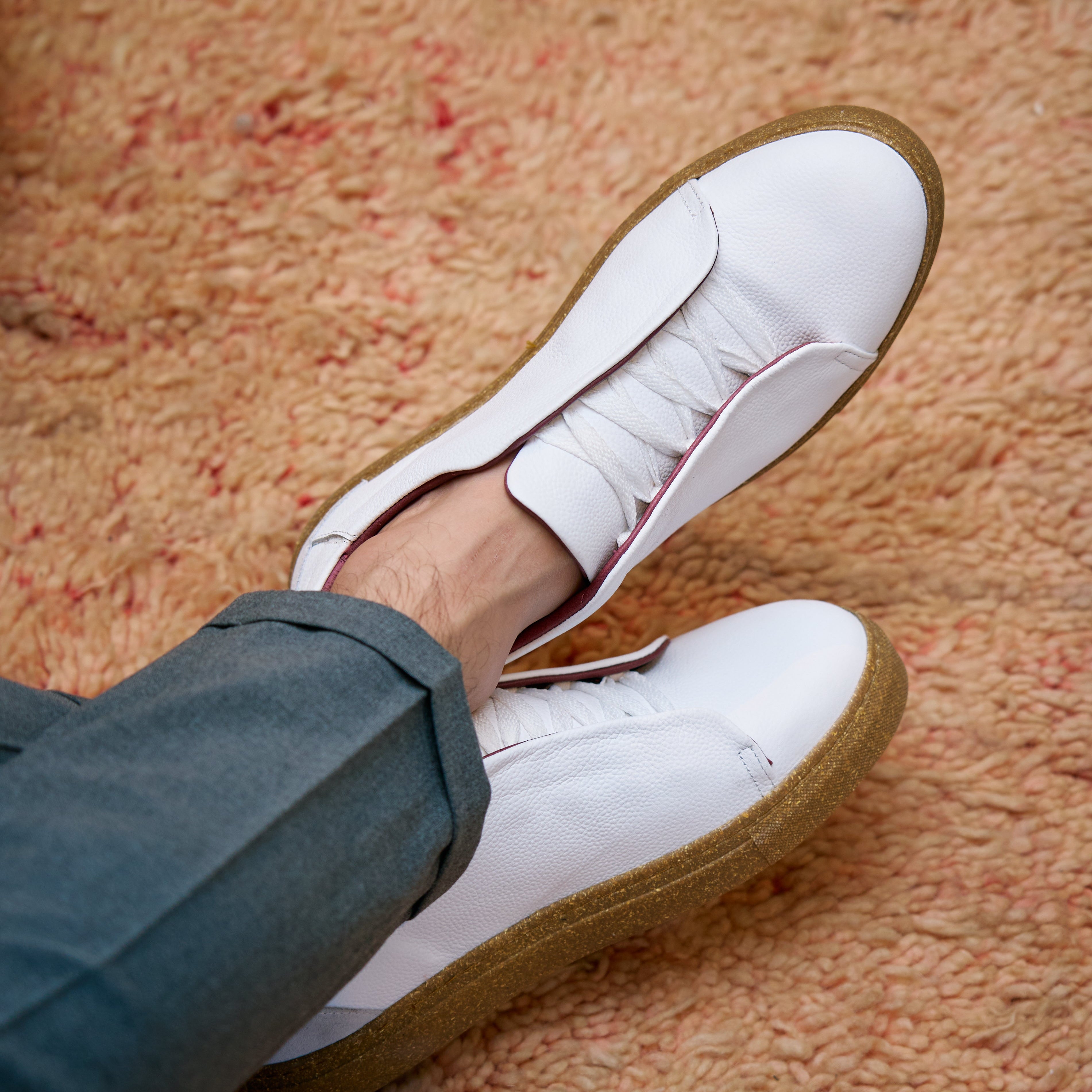 Albert : Sneakers Homme - Cuir Blanc