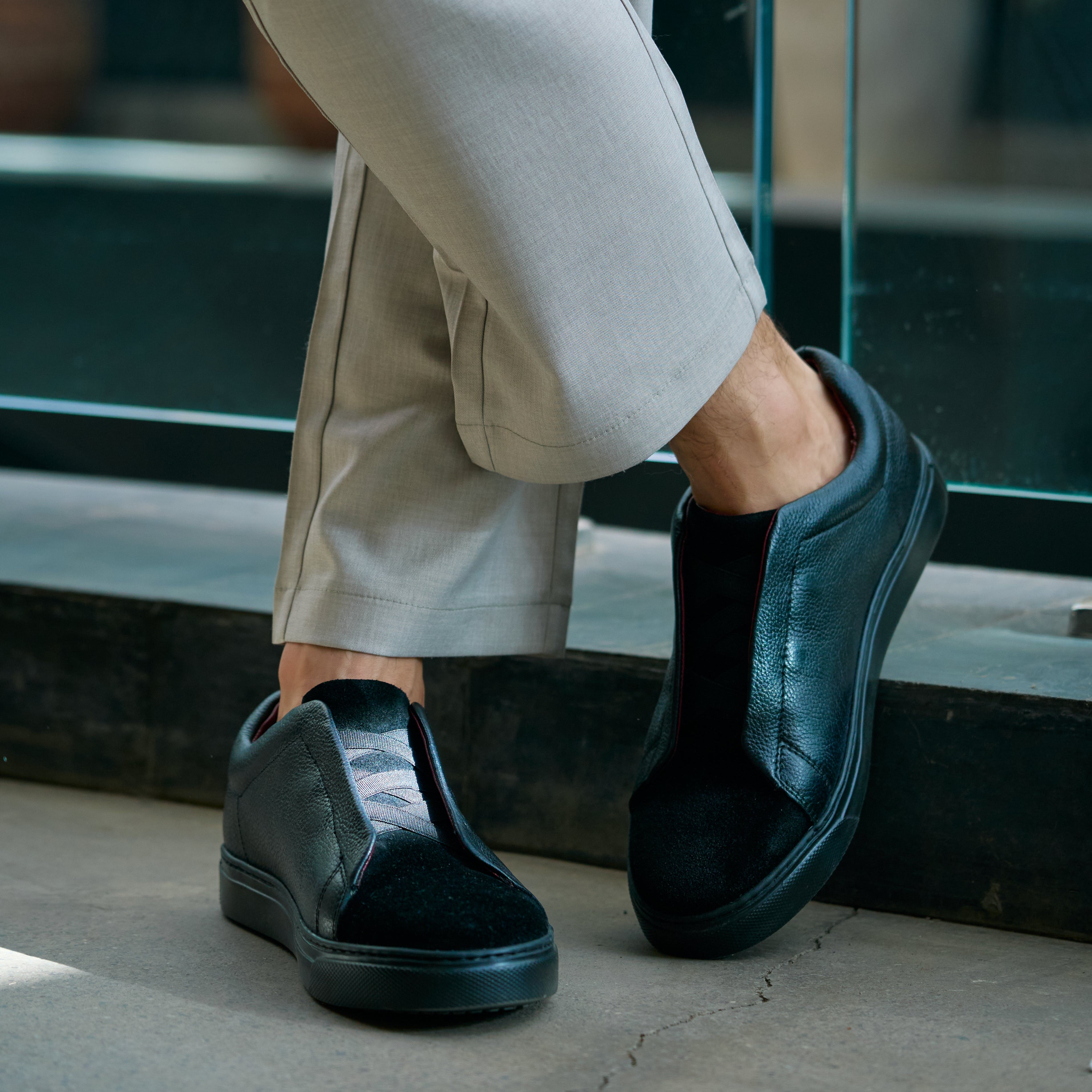 kingsley : Sneakers Homme - Cuir Noir