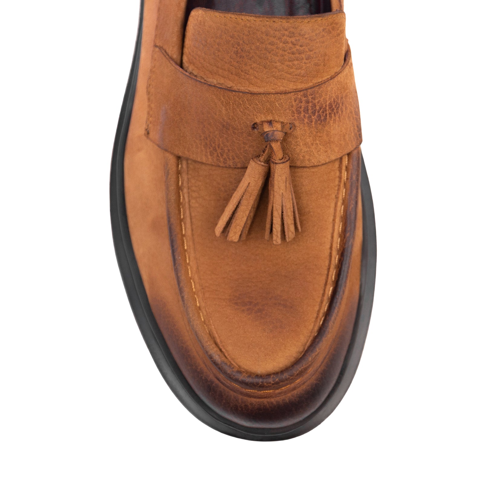 Cedric: Mocassin Homme - Nubuck Cognac