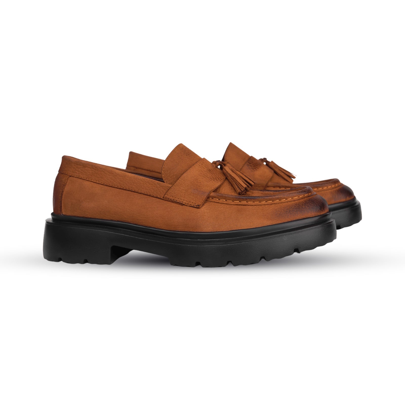 Cedric: Mocassin Homme - Nubuck Cognac