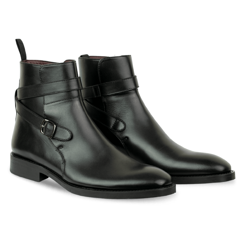 Ashem: Boots Homme - Cuir Noir- Bleather UK
