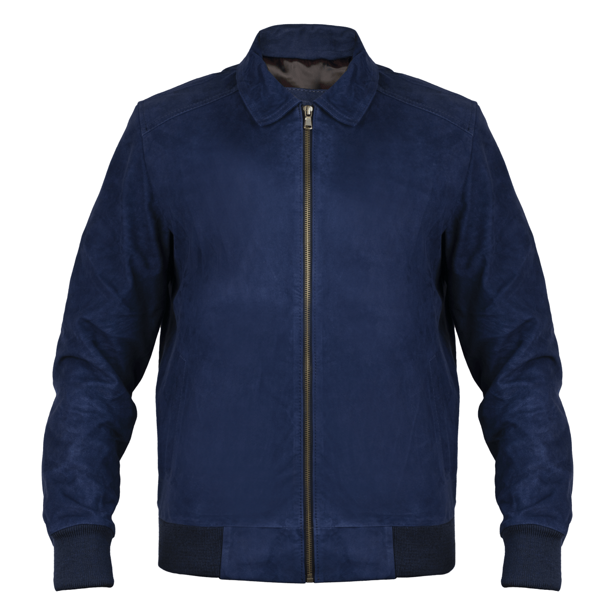 Belmont: Jacket Homme - Daim Bleu - Bleather Maroc