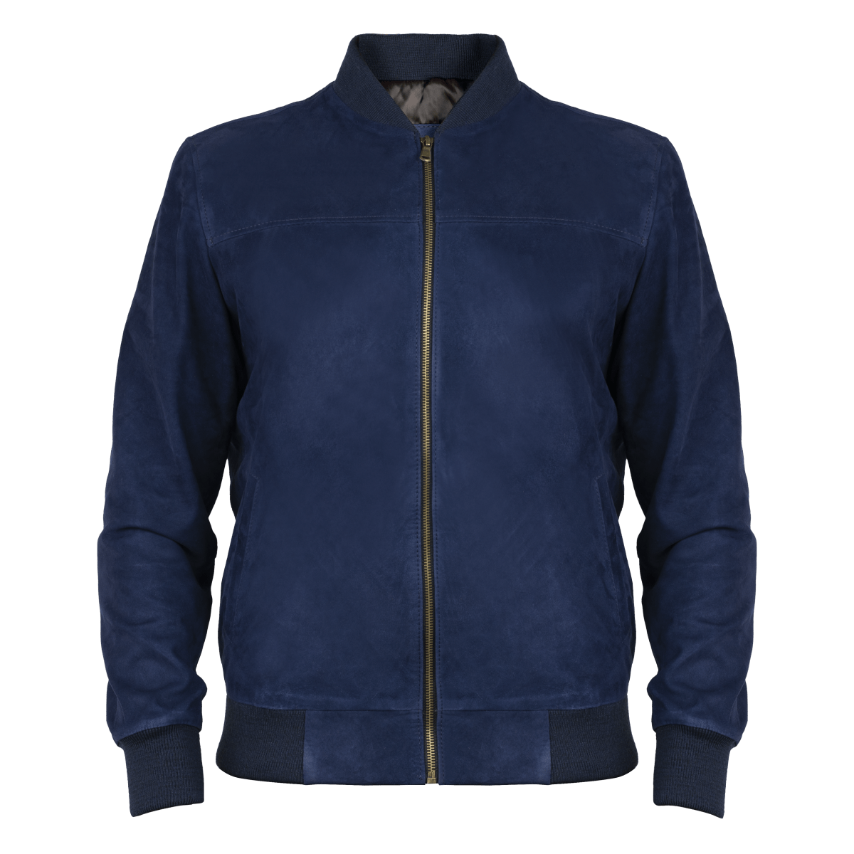 Bomber: Jacket Homme - Daim Bleu - Bleather Maroc