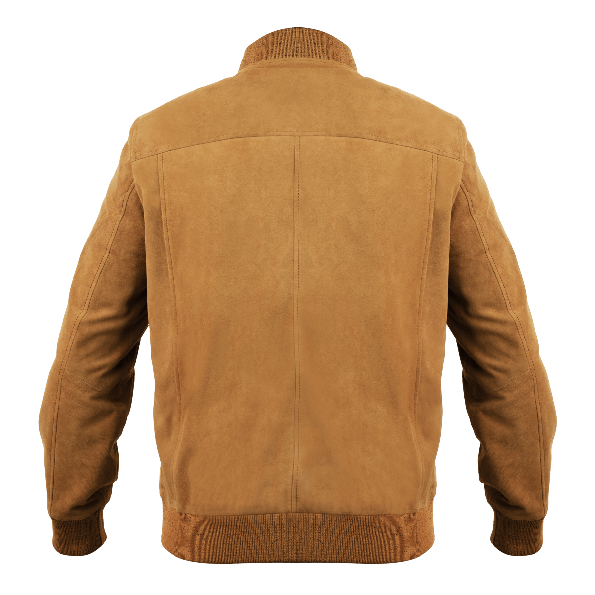Bomber: Jacket Homme - Daim Cognac - Bleather Maroc