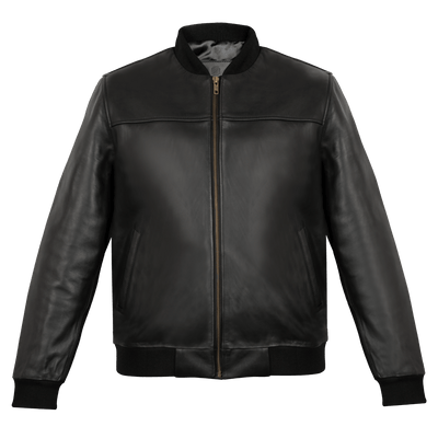 Bomber: Jacket Hommes - Cuir Noir - Bleather Maroc