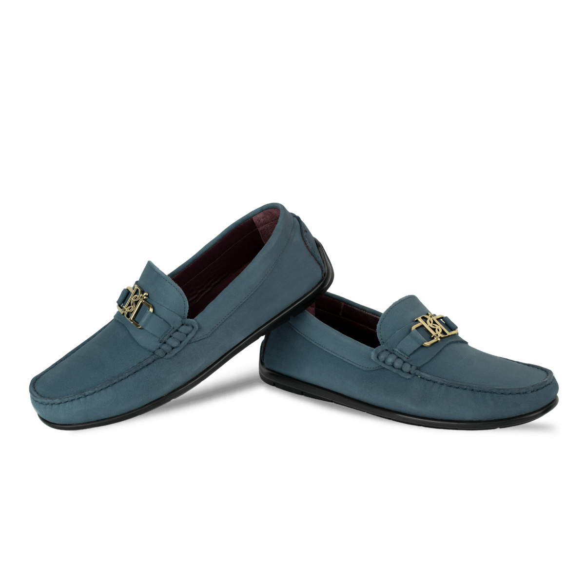 Brighton : Mocassin Homme - Nubuck Bleu Pétrol - Bleather Maroc