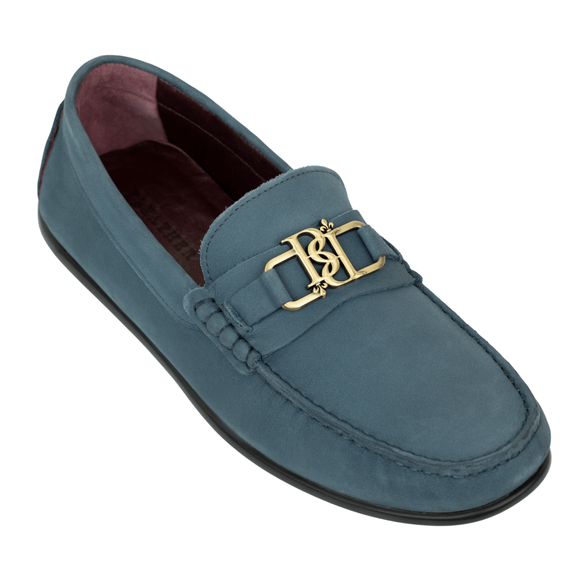 Brighton : Mocassin Homme - Nubuck Bleu Pétrol - Bleather Maroc