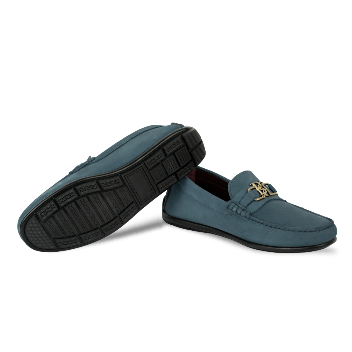 Brighton : Mocassin Homme - Nubuck Bleu Pétrol - Bleather Maroc