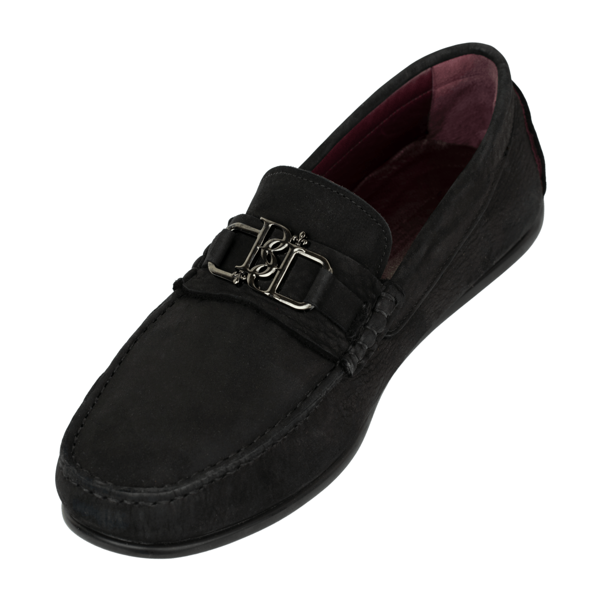 Brighton : Mocassin Homme - Nubuck Noir - Bleather Maroc