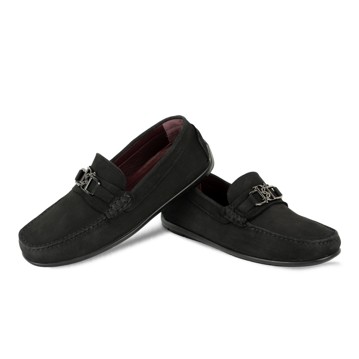 Brighton : Mocassin Homme - Nubuck Noir - Bleather Maroc