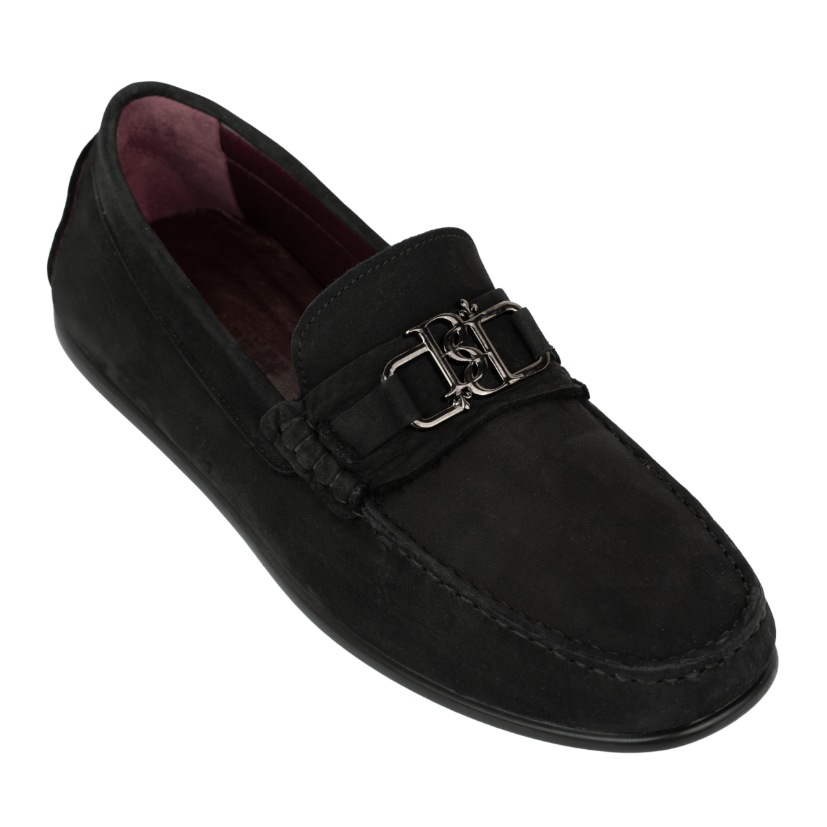 Brighton : Mocassin Homme - Nubuck Noir - Bleather Maroc